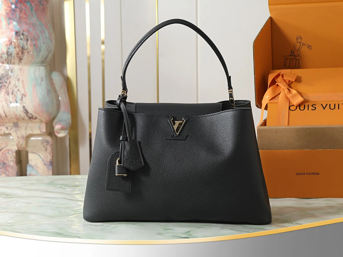 Louis Vuitton Black Capucines Calfskin Top Handle Bag product photo from LabelPicks