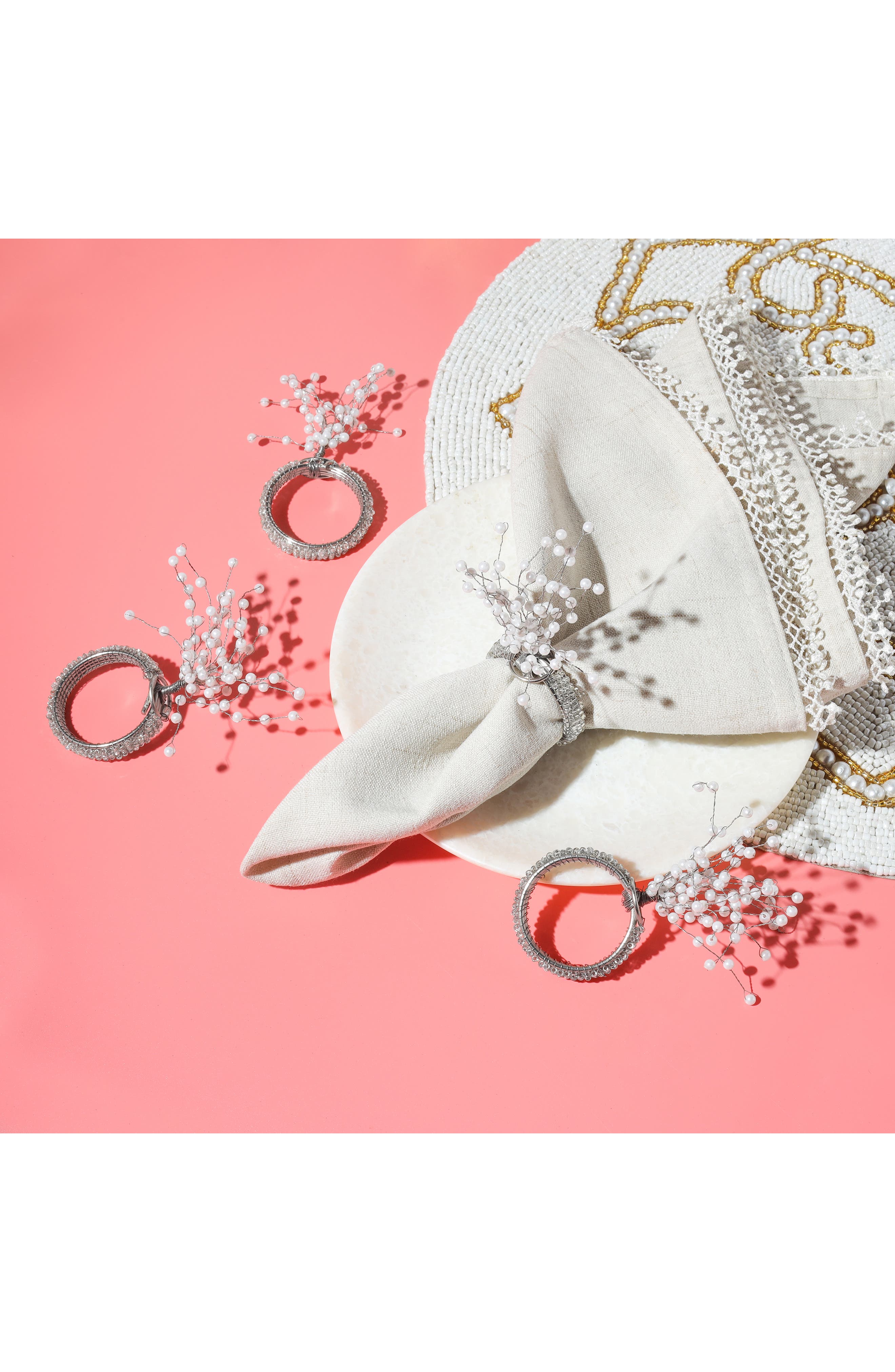 Tiramisu Arctic Sparkle Set of 4 Napkin Rings