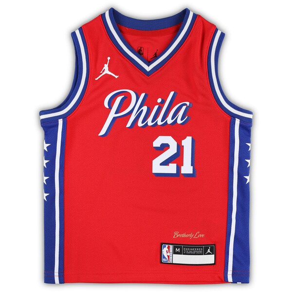 Joel Embiid Philadelphia 76ers Jordan Brand Preschool 2022/23 Replica Jersey - Statement Edition - Red