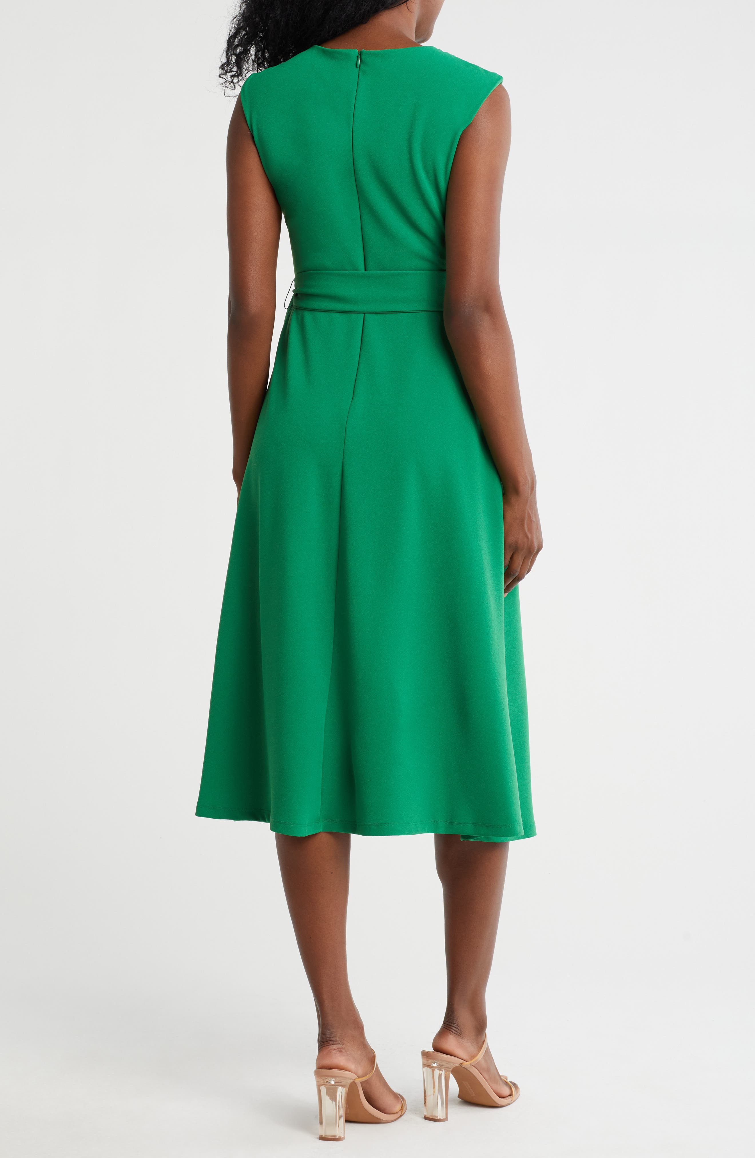 Marina Scuba Knit Fit & Flare Midi Dress