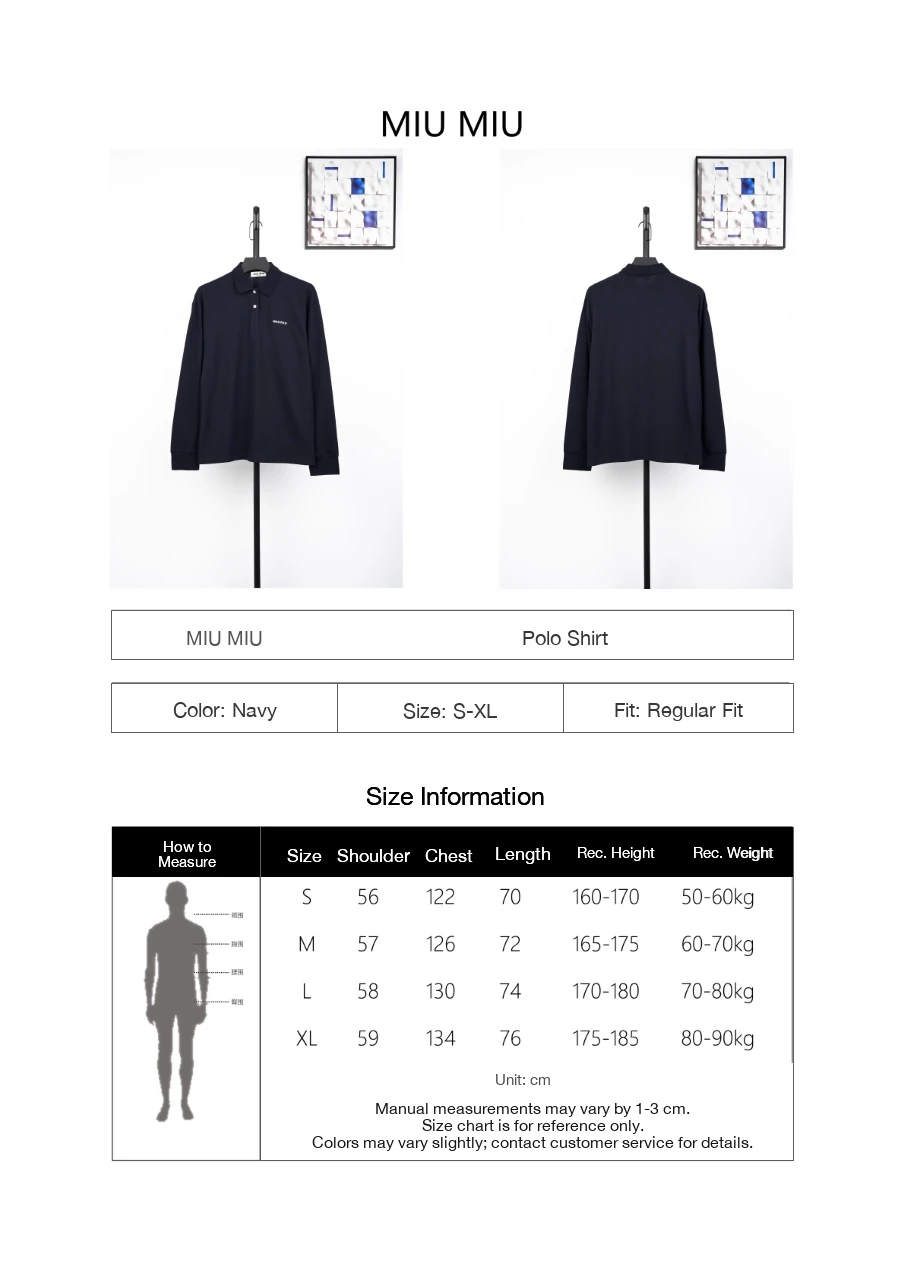 Miu Miu Navy Logo Long Sleeve Polo Shirt product photo from LabelPicks