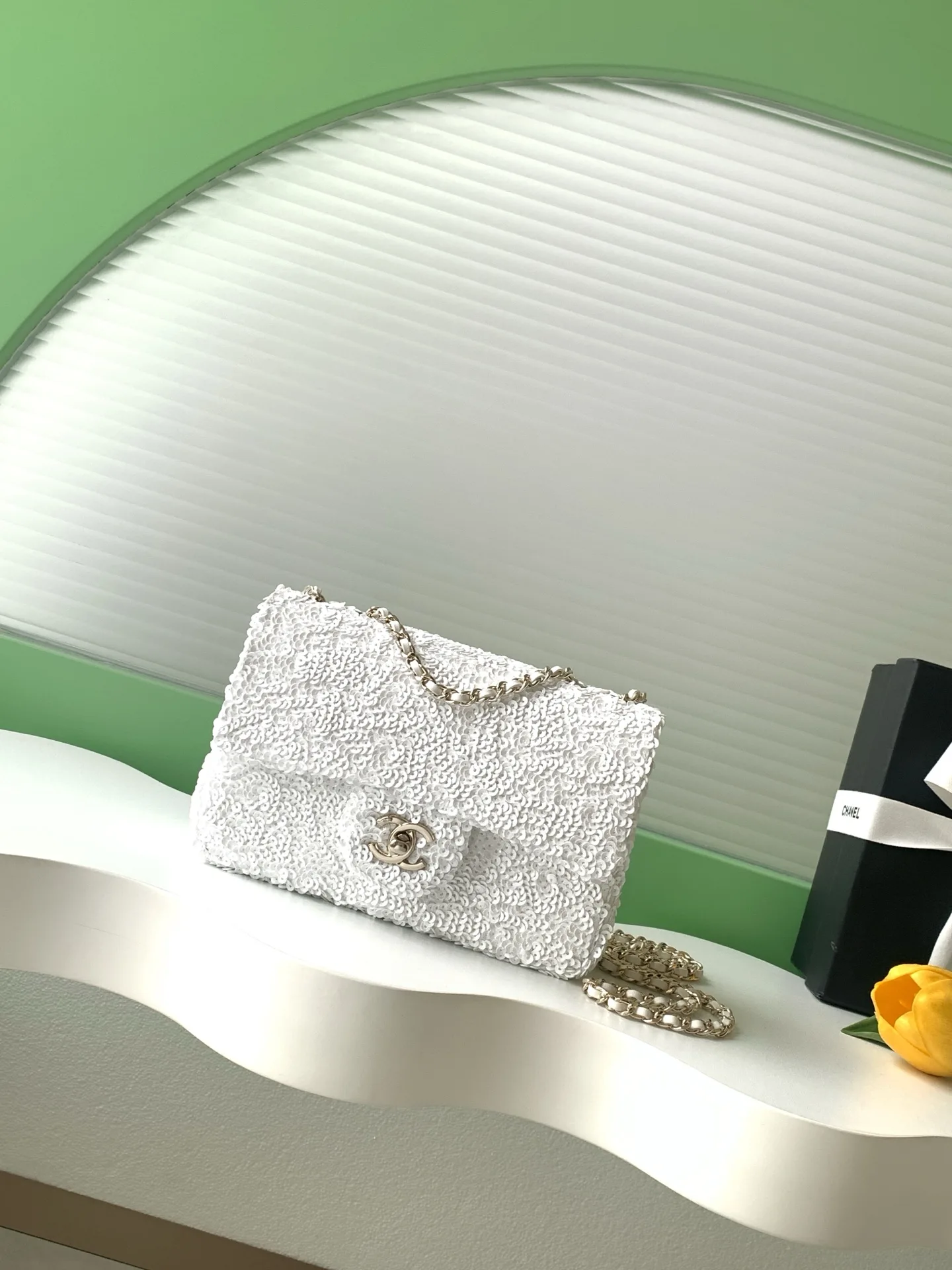 Chanel Classic Flap White Quilted Leather Shoulder Bag product photo from LabelPicks