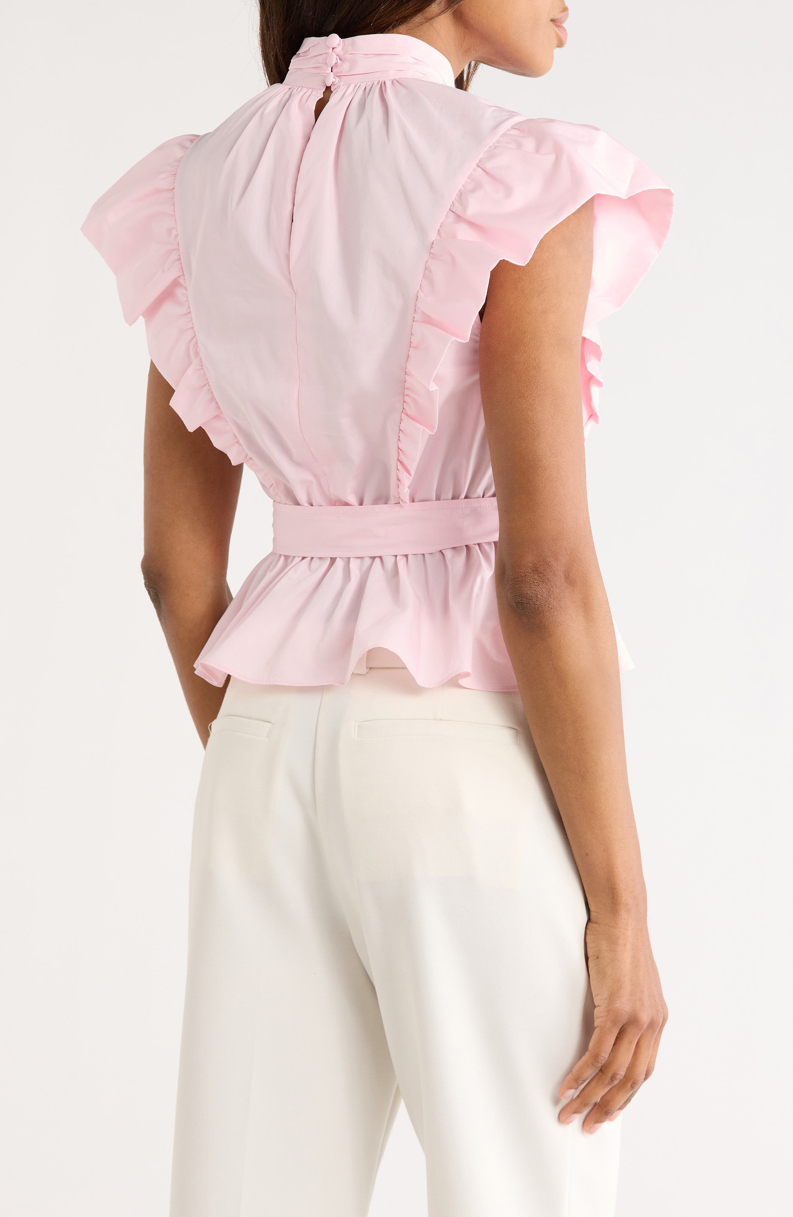 Derek Lam 10 Crosby Brynn Cotton Wrap Peplum Top