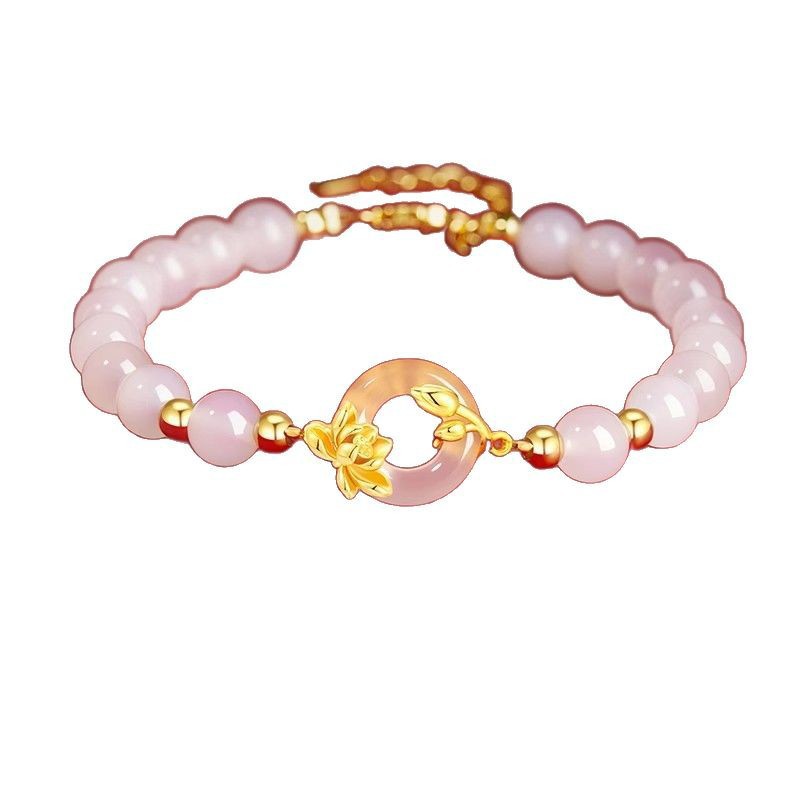 Good things come in abundance: a 925 sterling silver bracelet with a safety charm, featuring a new Chinese-style lucky bead, and a chrysoprase bracelet, a new Chinese-style gift
