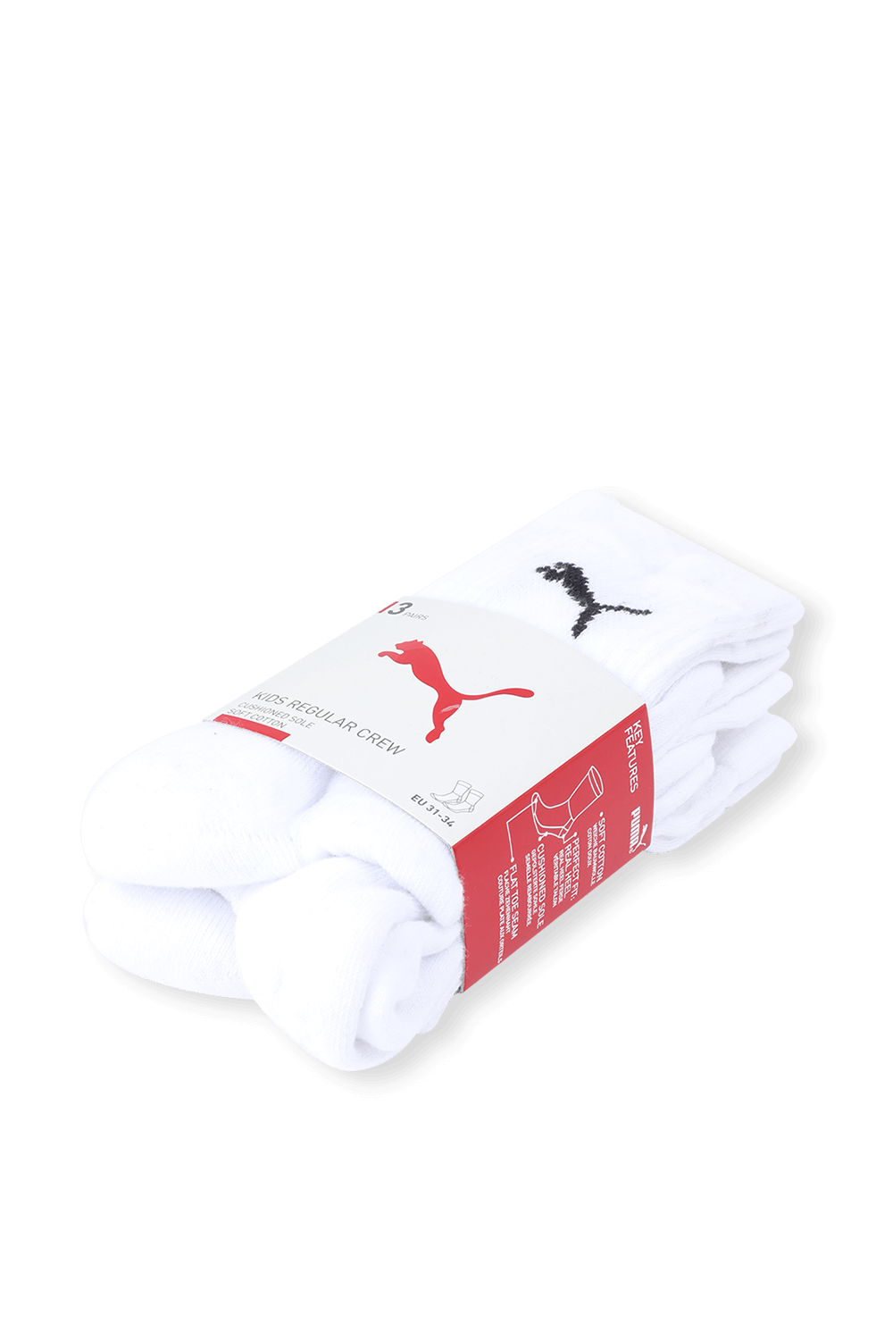 PUMA מארז שלושה זוגות גרביים בשחור