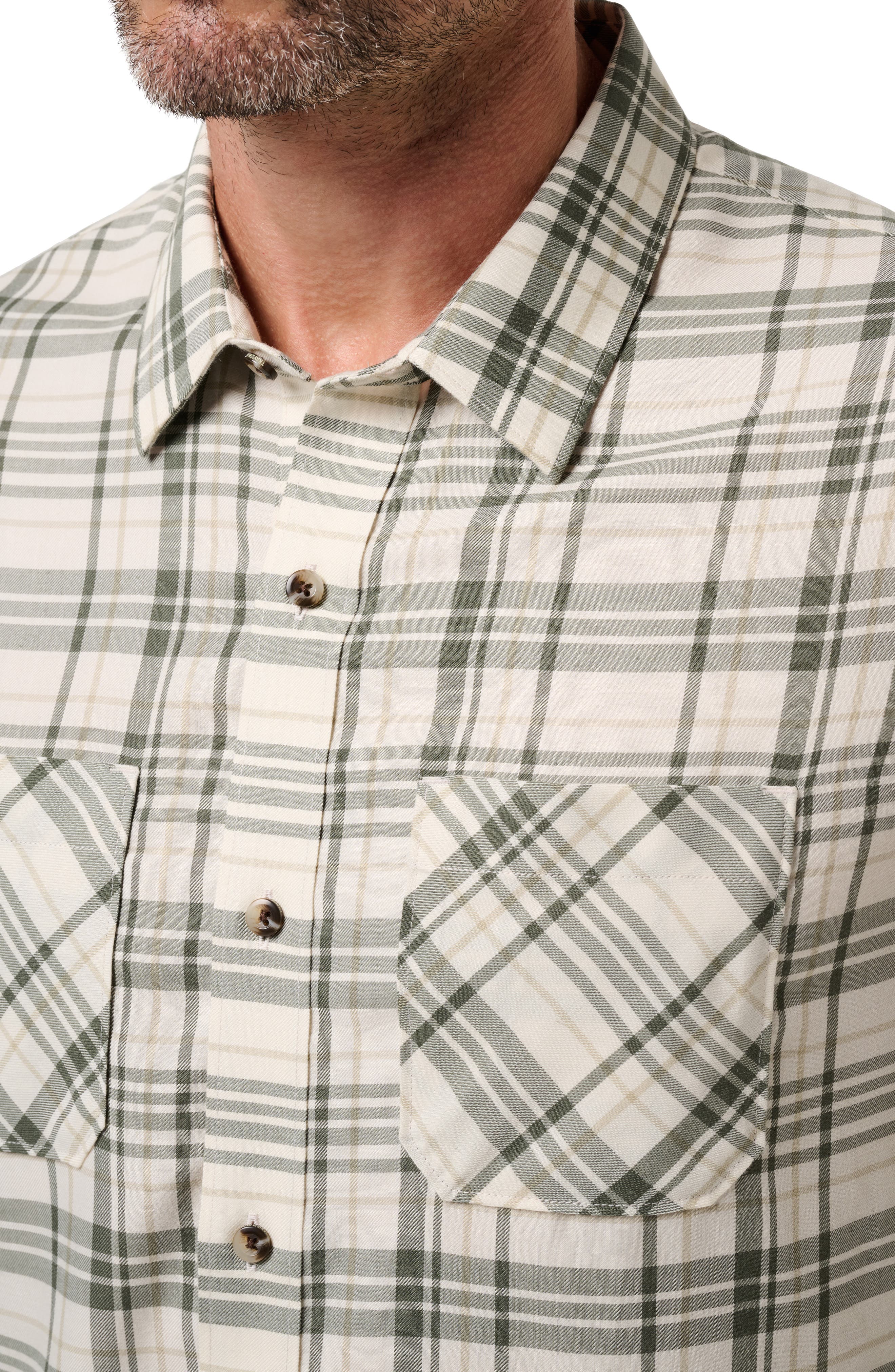 TravisMathew Cloud Plaid Flannel Button-Up Shirt