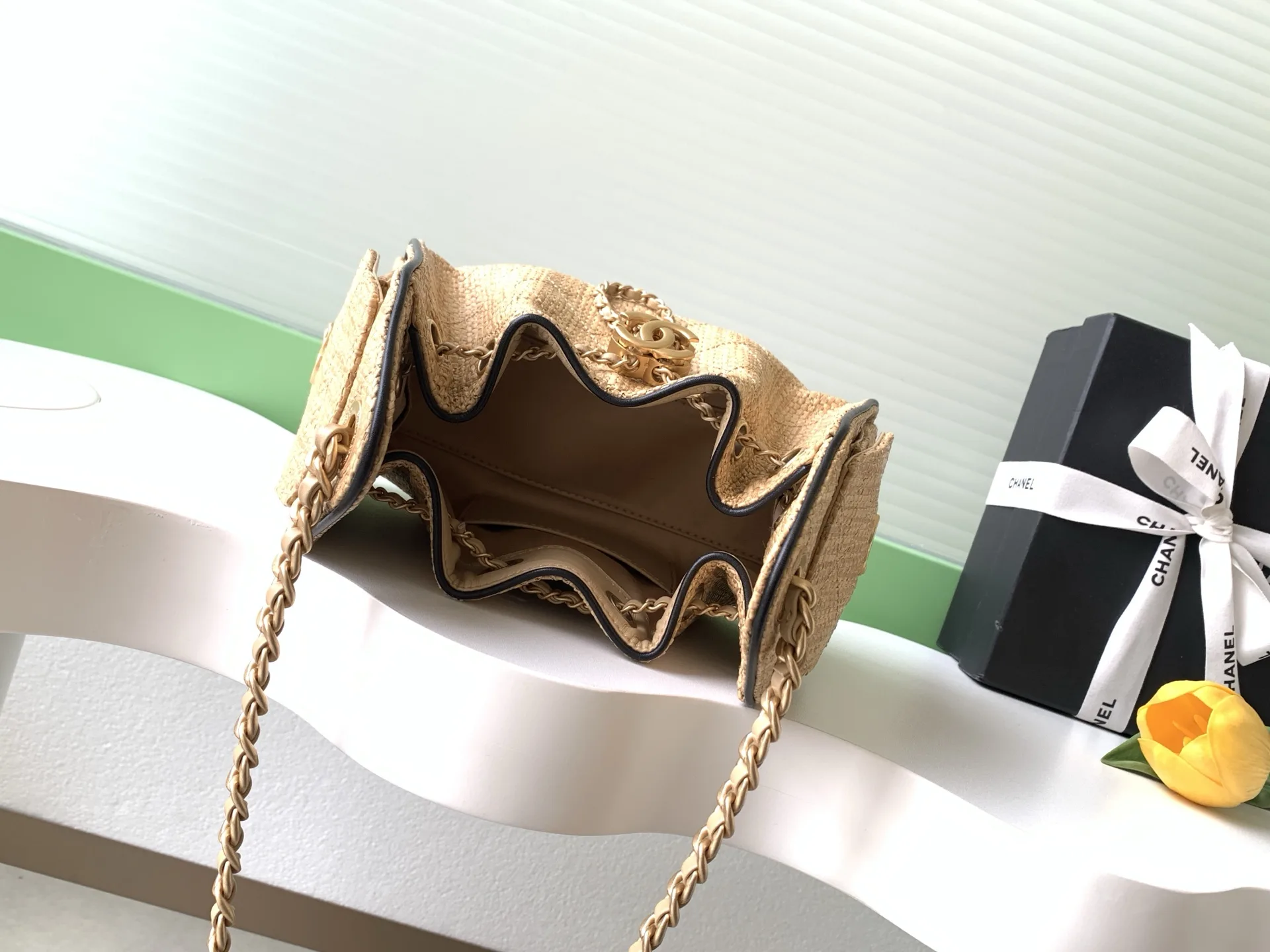 Chanel Straw Woven Bucket Bag product photo from LabelPicks