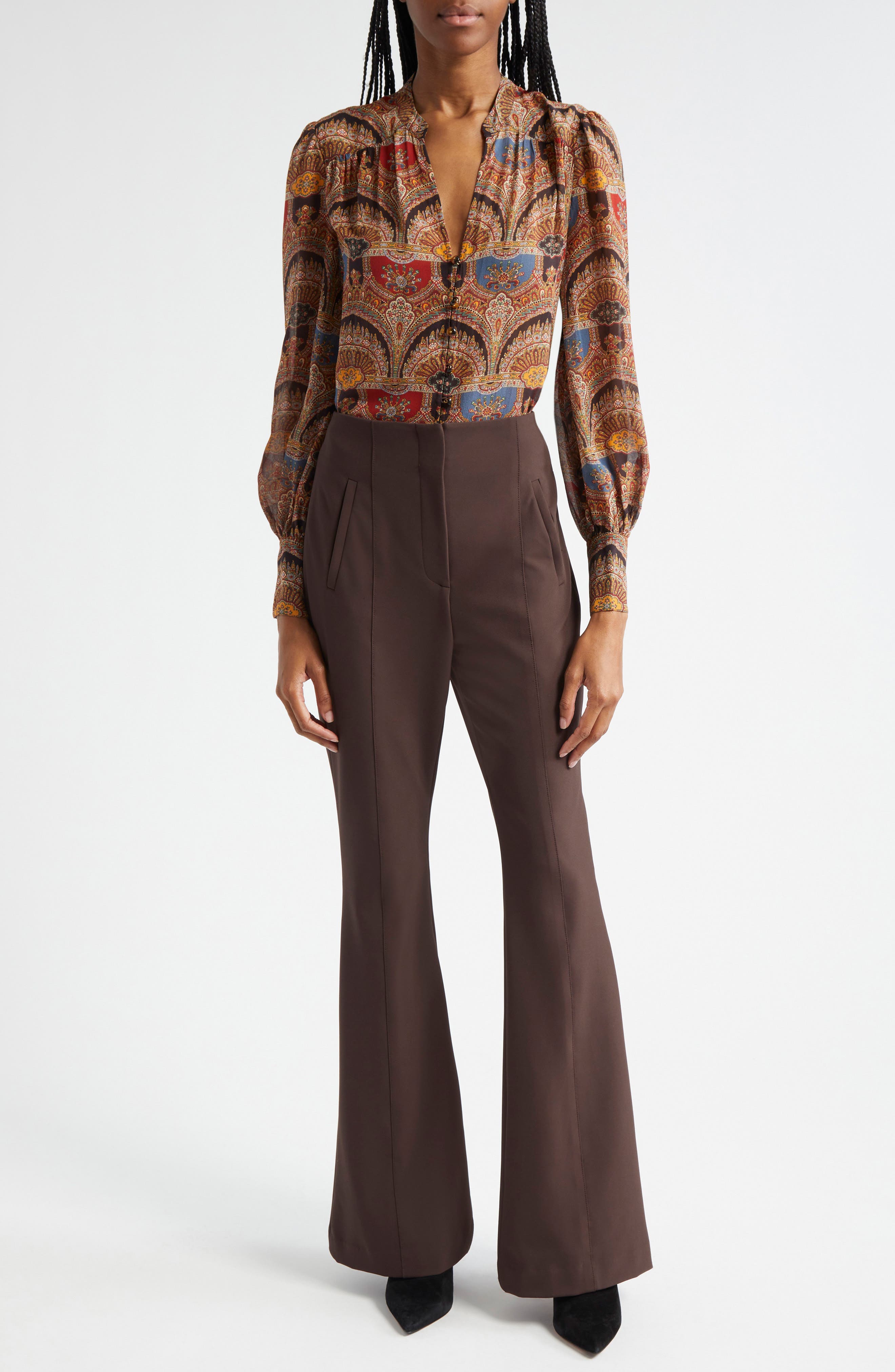 Veronica Beard Esmeralda Print Silk Top