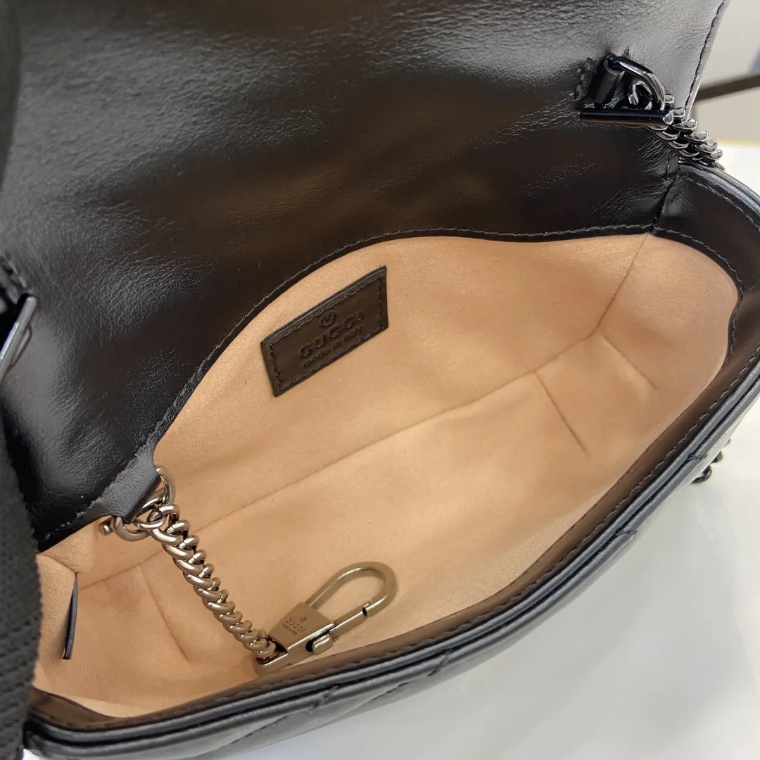 Gucci Marmont Black GG Supreme Canvas Shoulder Bag product photo from LabelPicks