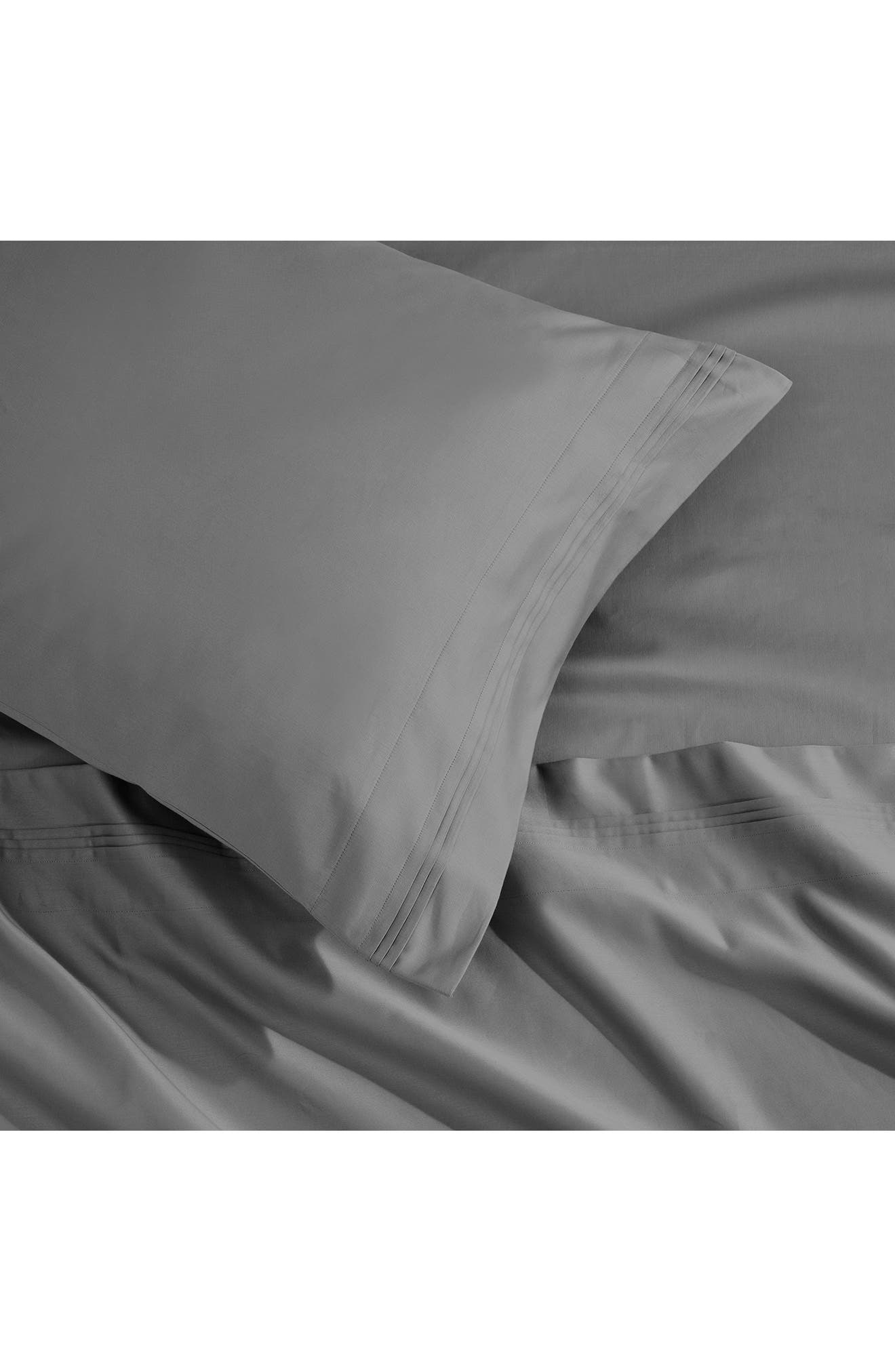 Superior Solid Marrow Stitch 1,500 Thread Count Cotton Sateen Set of 2 Pillowcases