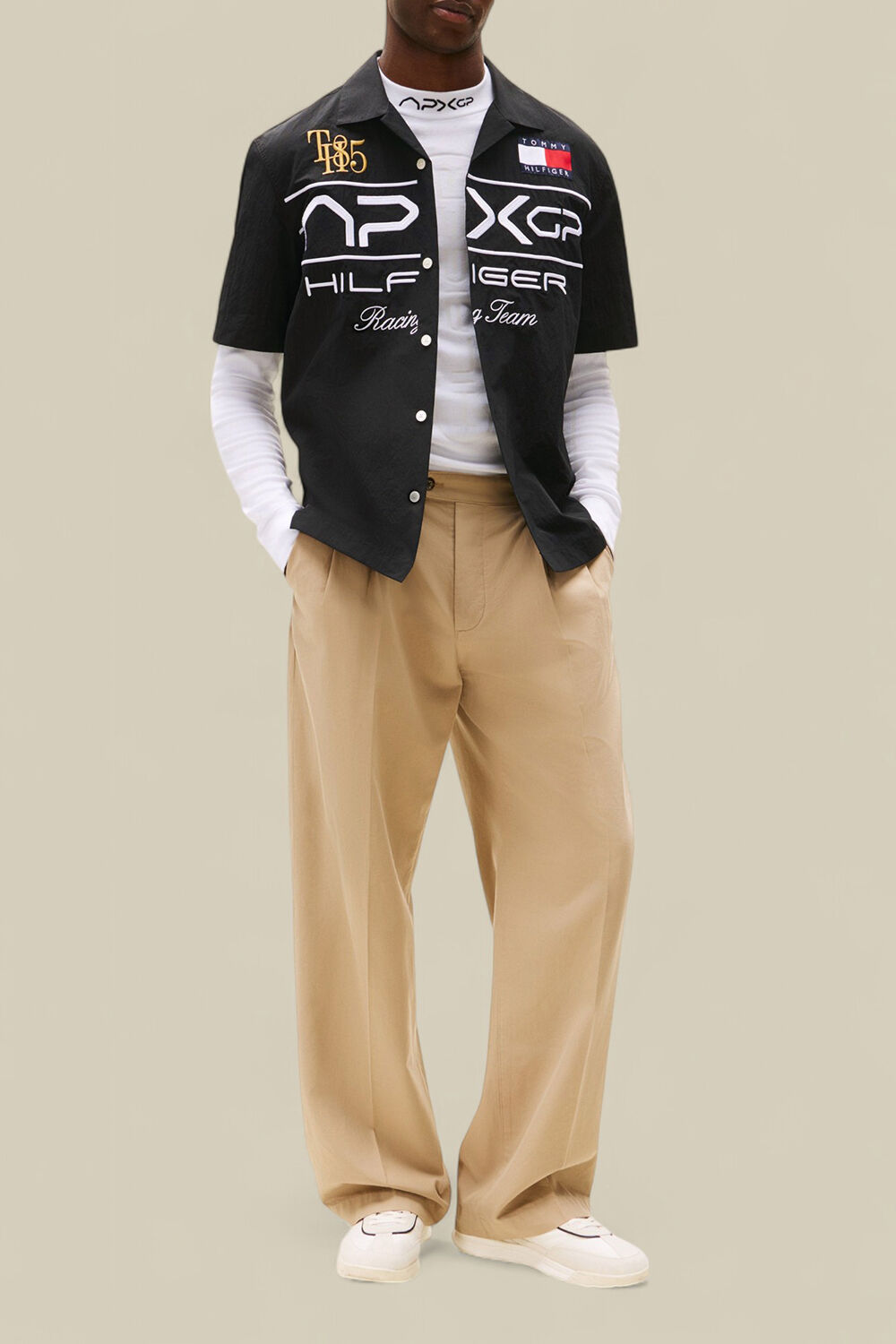 TOMMY HILFIGER טומי הילפיגר X סרט פורמולה 1 חולצת כפתורים