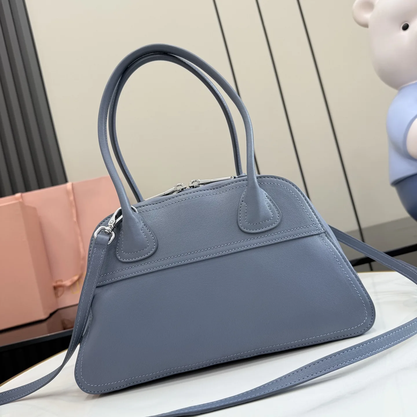 Miu Miu Vivant Blue Lambskin Top Handle Bag product photo from LabelPicks