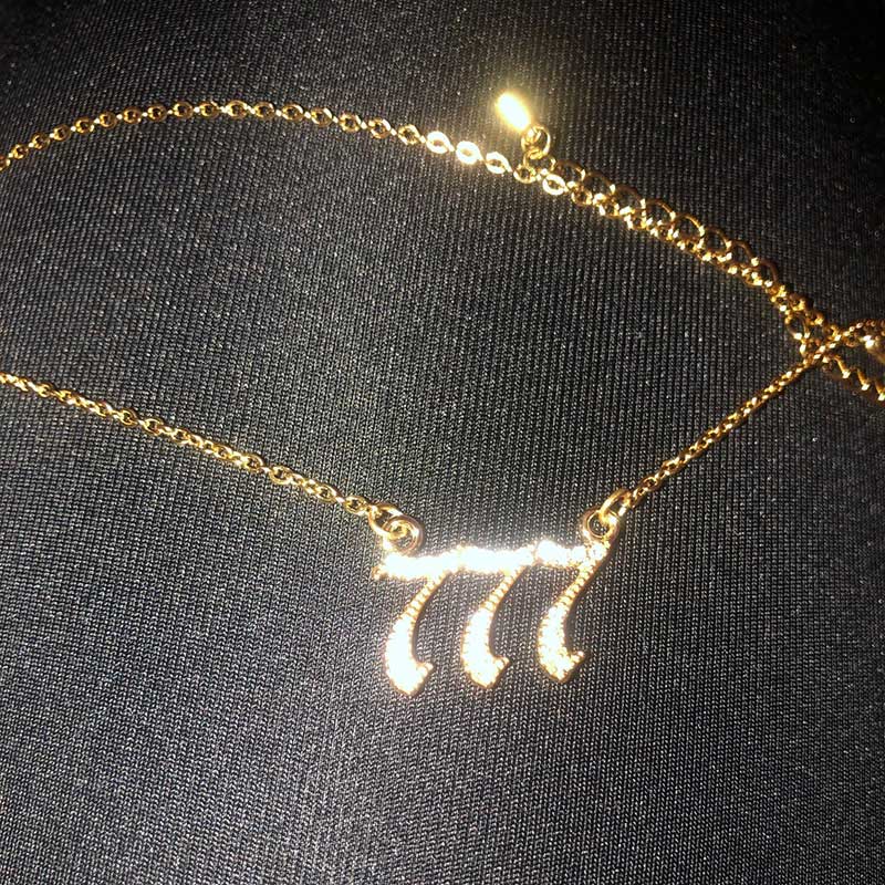 111-999 Angel Number Necklace with Bling Zirconia