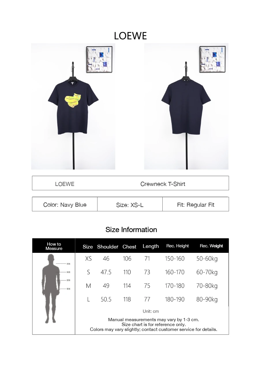 LOEWE Navy Banana Illustration T-Shirt product photo from LabelPicks