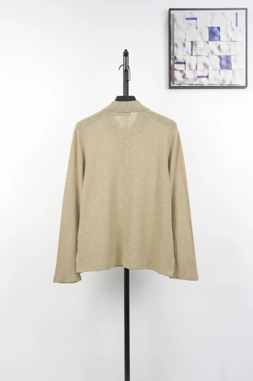 Ralph Lauren Khaki Linen Single Breasted Long Sleeve Cardigan Shirt product photo from LabelPicks
