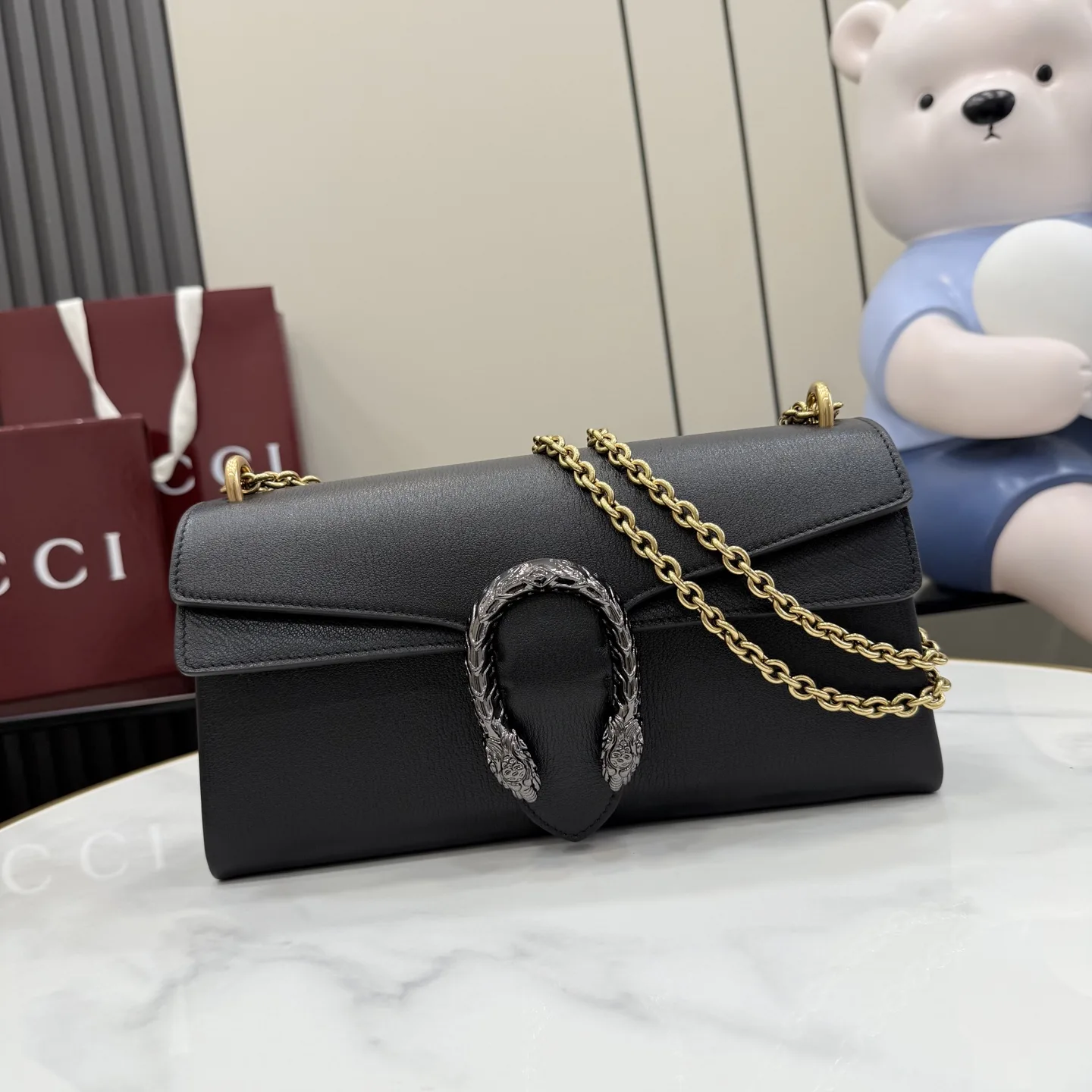 Gucci Dionysus Black Grained Leather Shoulder Bag product photo from LabelPicks