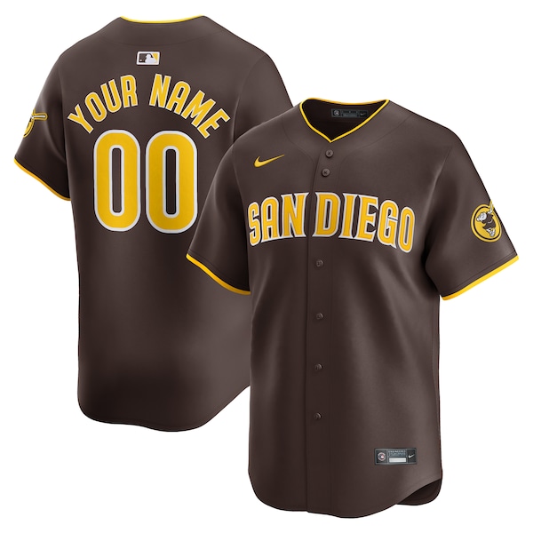 San Diego Padres Nike Away Limited Custom Jersey - Brown