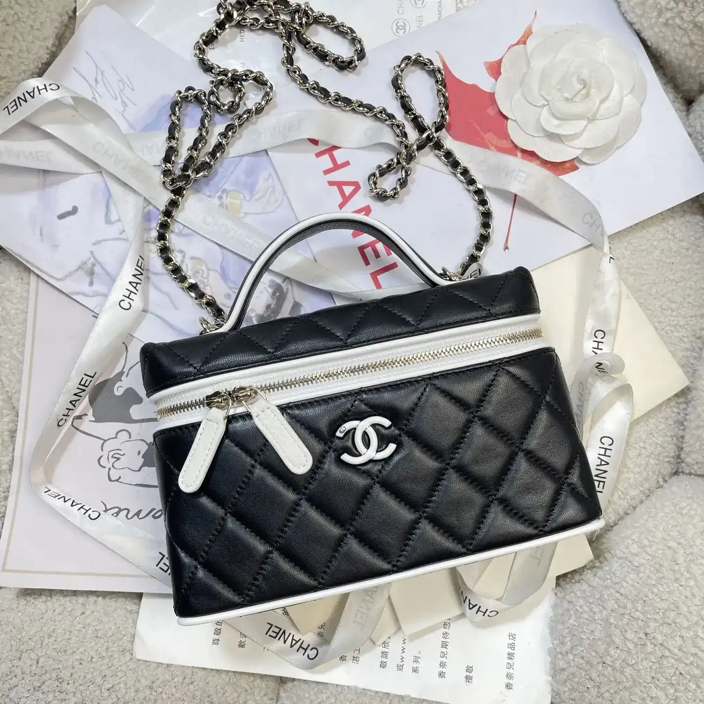 Chanel Gold Grained Leather Top Handle Bag product photo from LabelPicks