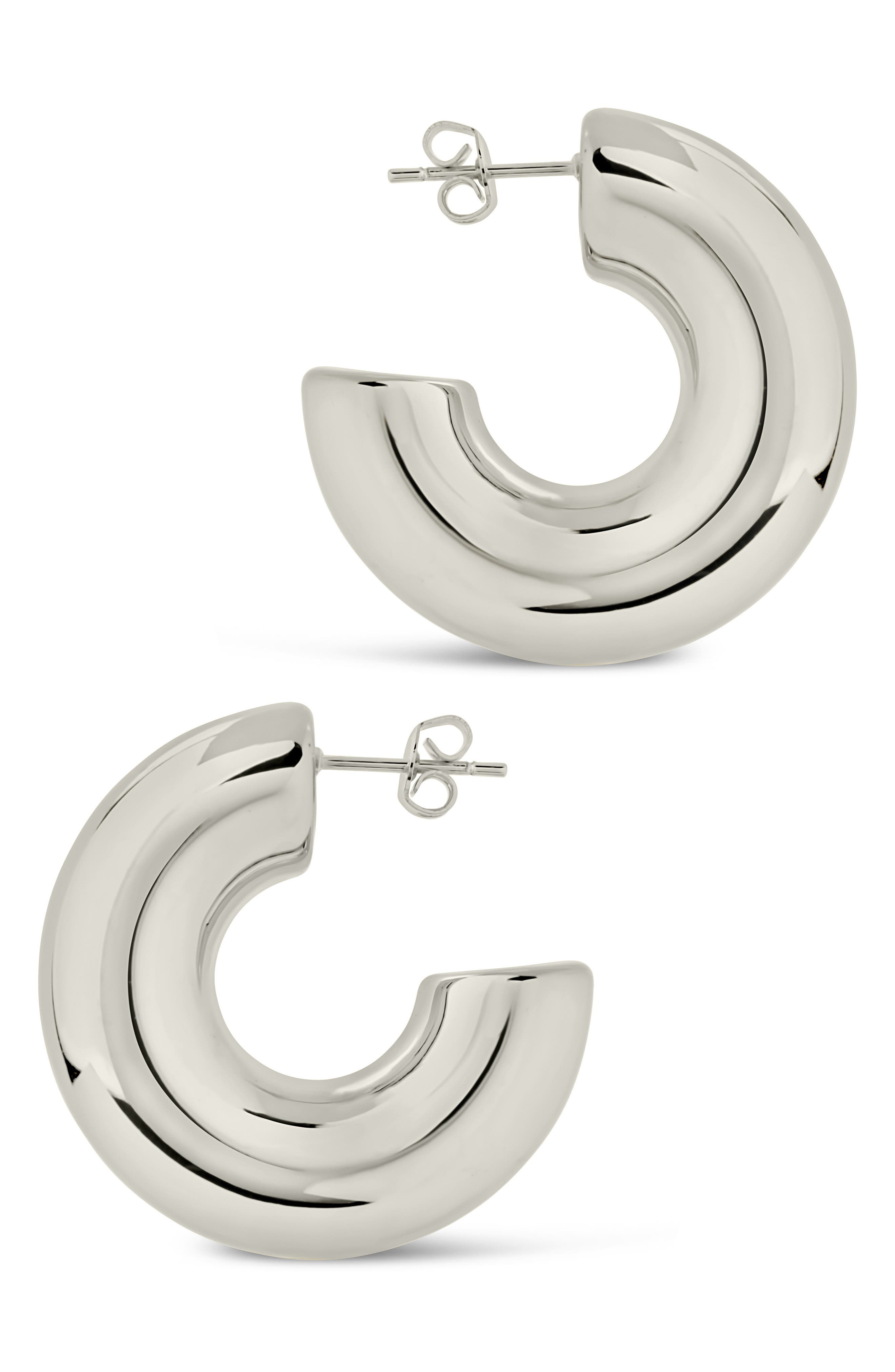 Sterling Forever Wynonna Tube Hoop Earrings