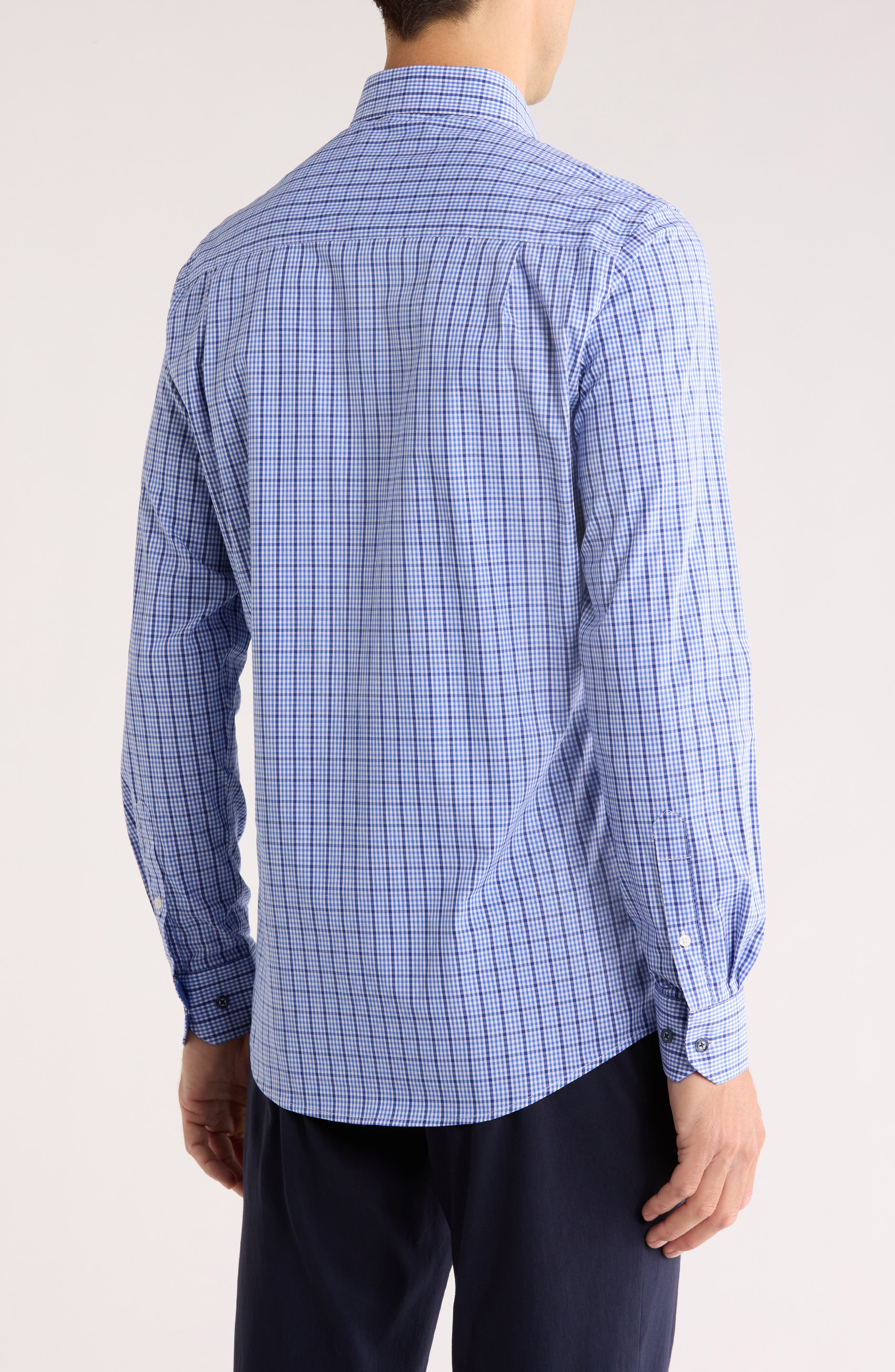Duchamp Tailored Fit Check Print Dress Shirt