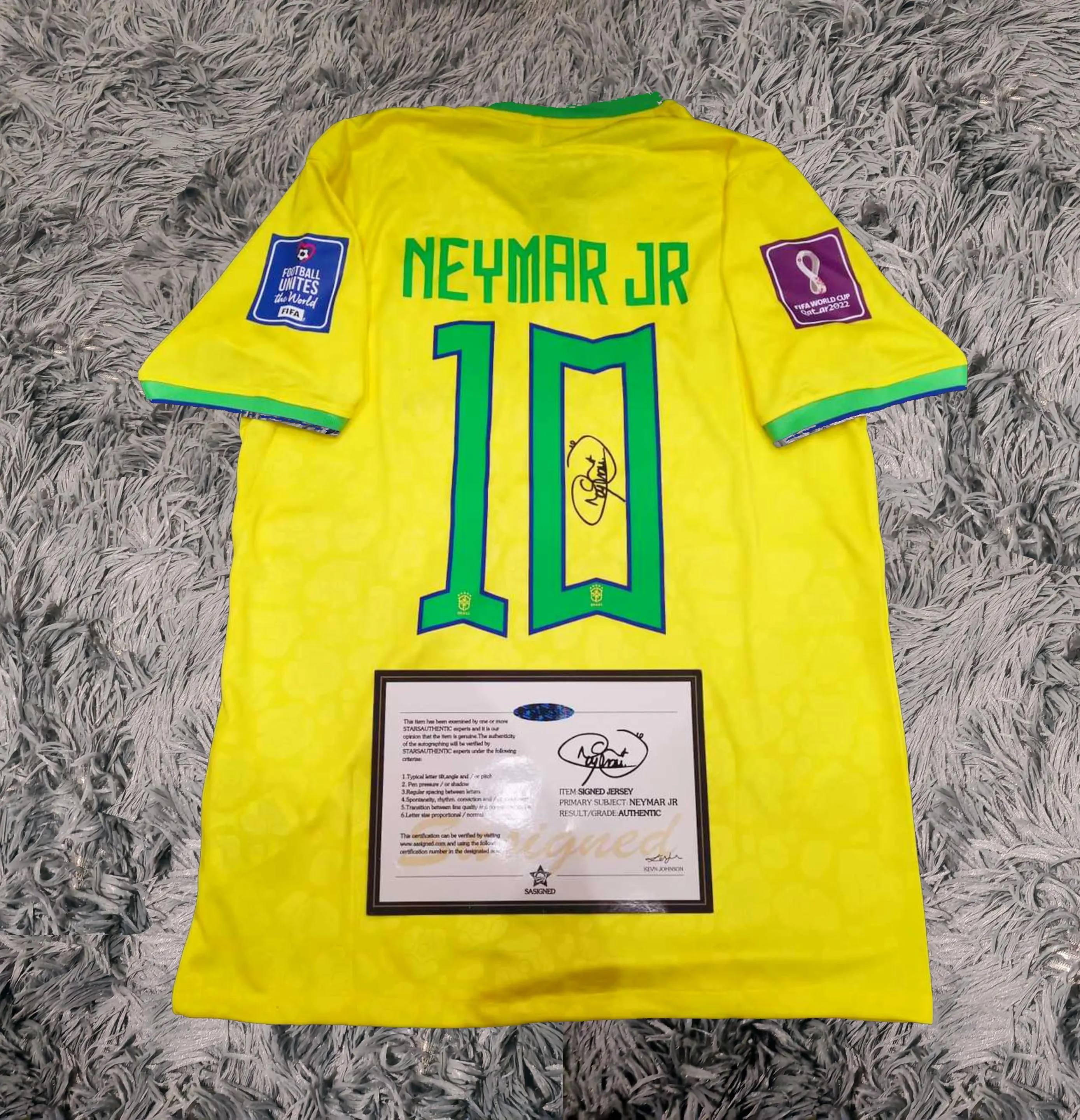 Neymar Jr SIGNED Brazil World Cup Home Jersey/Shirt - COA - 2026