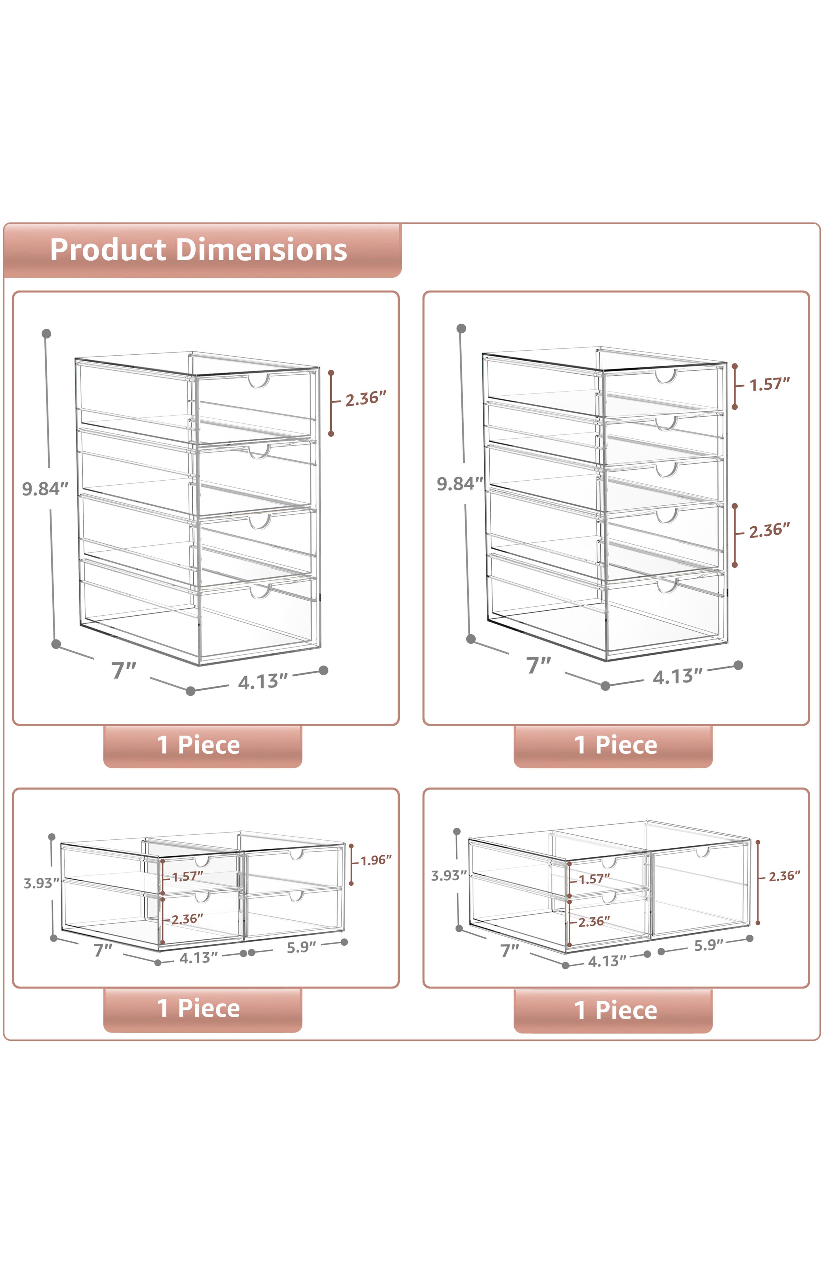 SORBUS 7-Drawer Acrylic Organizer