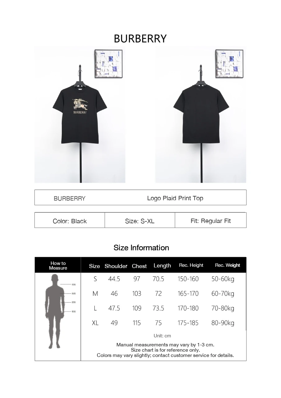 Burberry Black Equestrian Knight Check Print Cotton T-Shirt product photo from LabelPicks