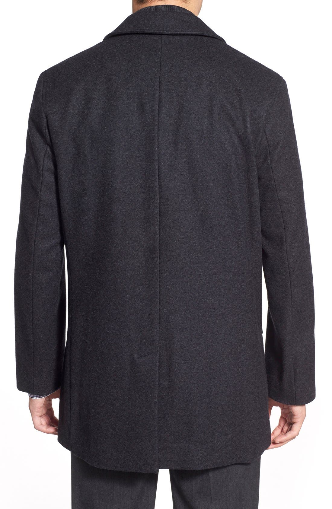 Cole Haan Wool Blend Topcoat with Inset Knit Bib