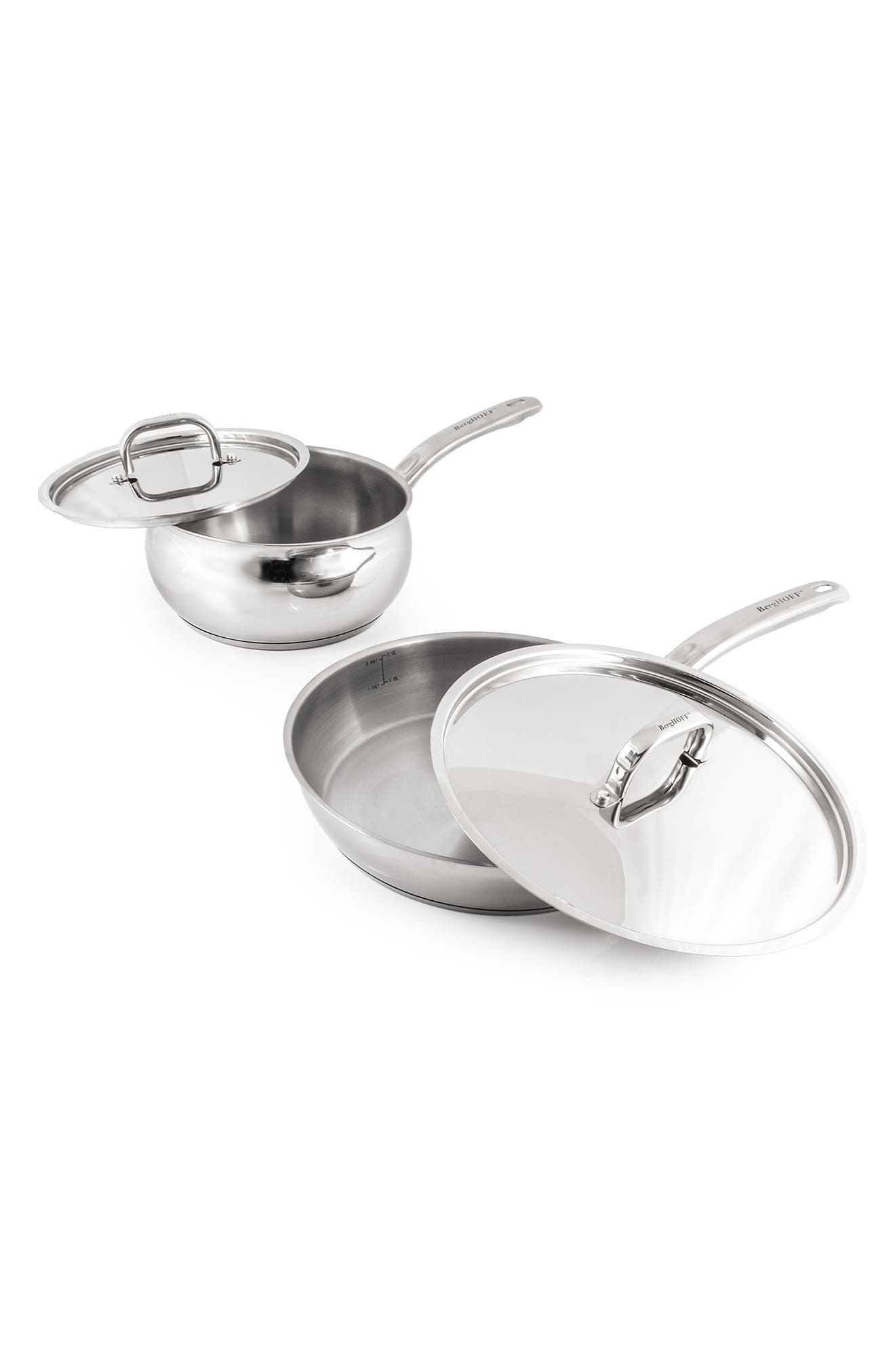 BergHOFF Stainless Steel Belly 4-Piece Cookware Set