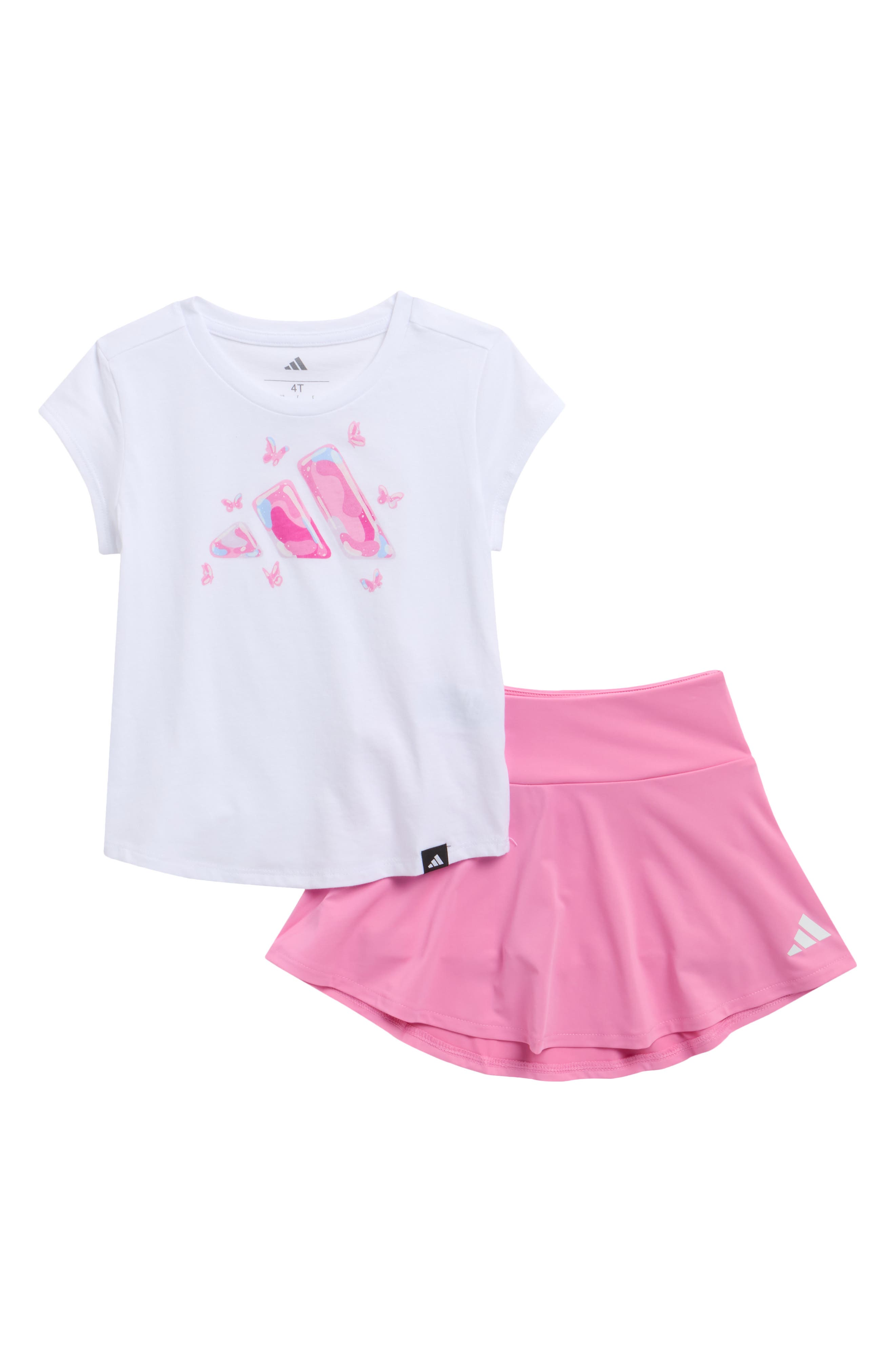 adidas Kids' Short Sleeve Shirt & Flounce Skort