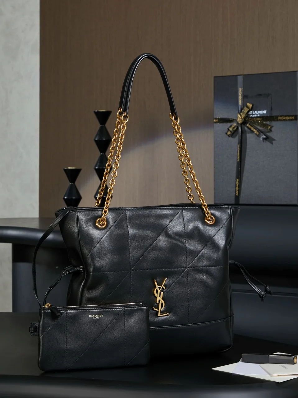 Saint Laurent Black Jamie Lambskin Tote Bag product photo from LabelPicks