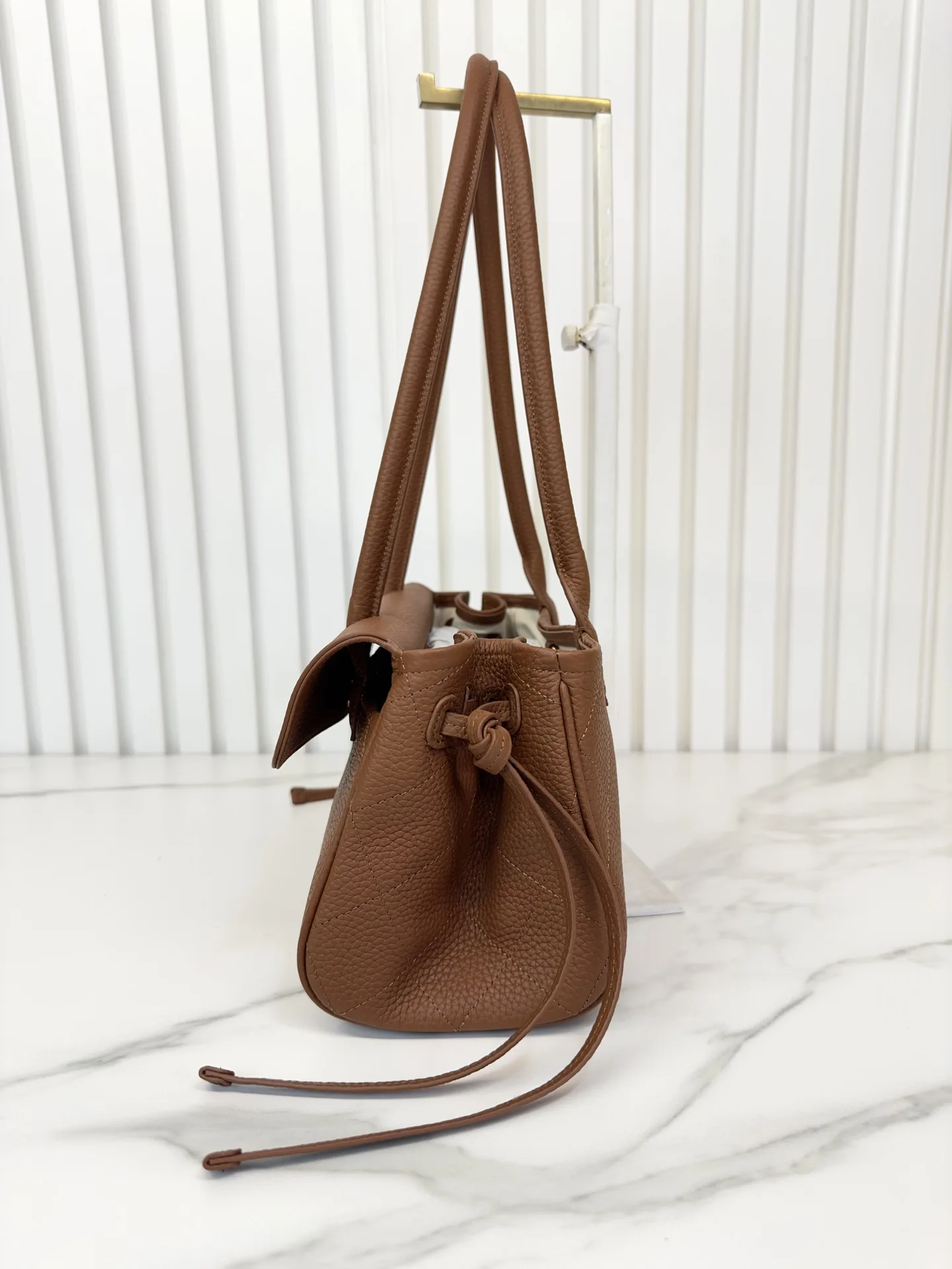 Chanel Brown Grained Leather Top Handle Bag product photo from LabelPicks