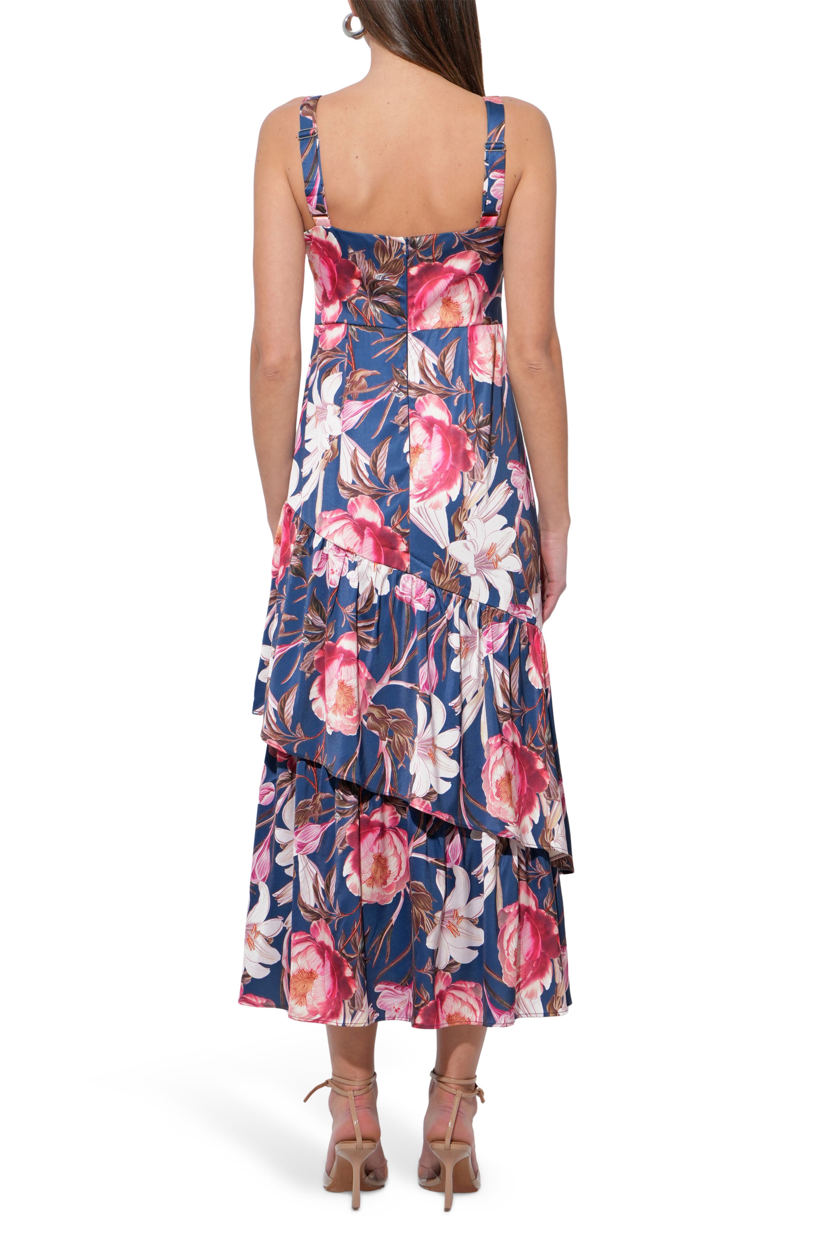 Adelyn Rae Dione Floral Tiered Ruffle Dress