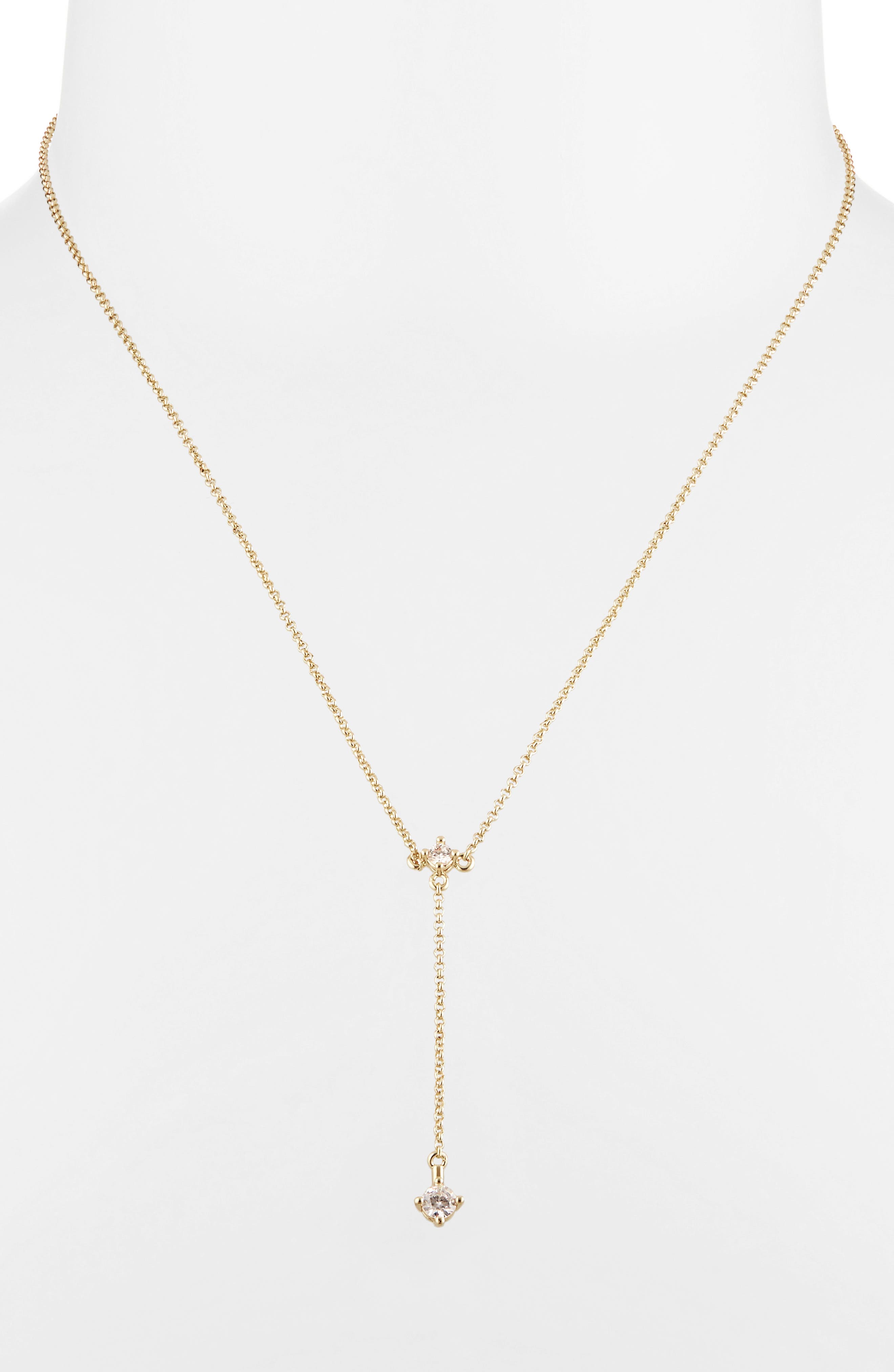 Nordstrom Demi Fine Cubic Zirconia Y-Necklace