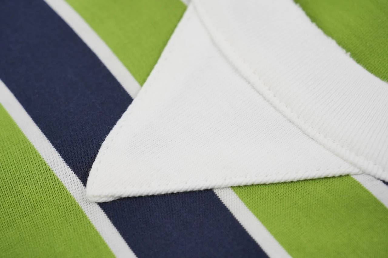 Prada Green Striped Drop-Shoulder Long Sleeve Polo product photo from LabelPicks