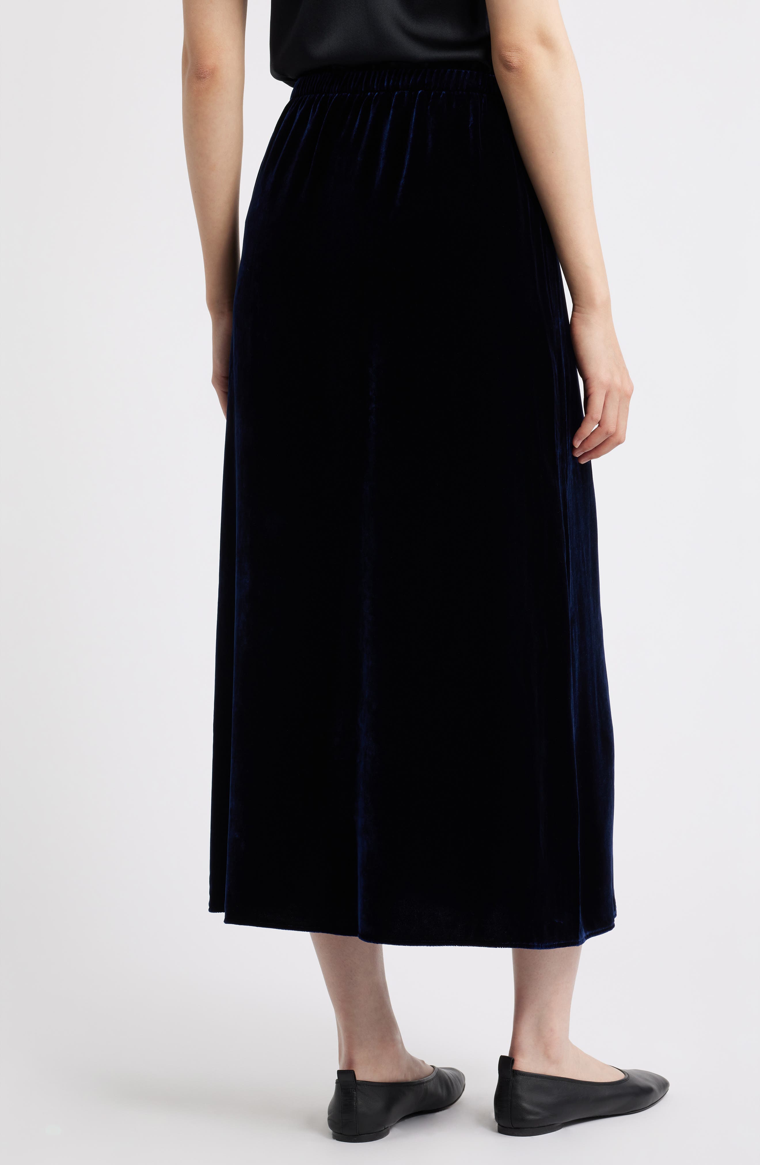 Eileen Fisher Velvet Midi A-Line Skirt