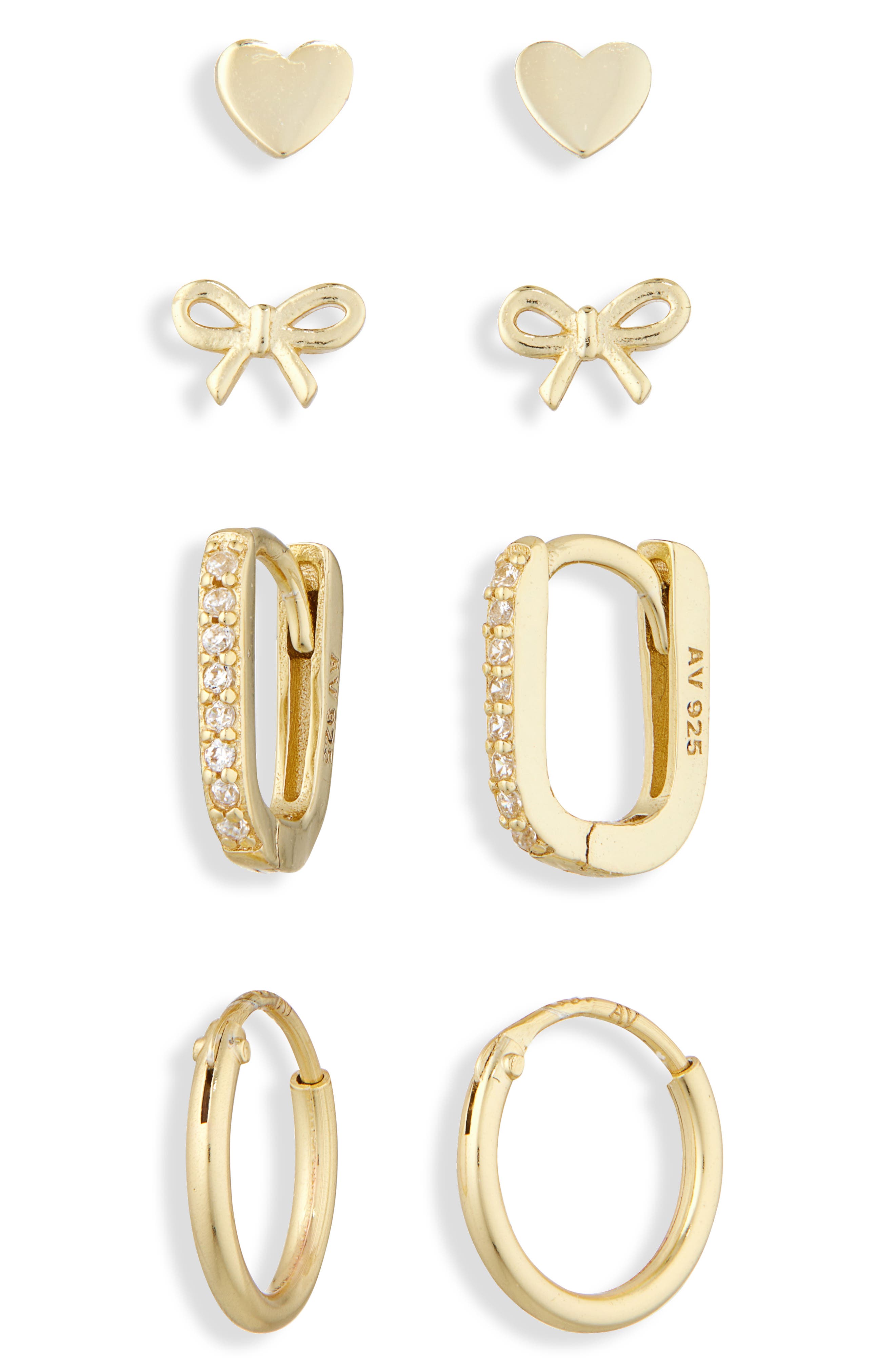 ARGENTO VIVO Pack of Four Assorted Stud & Hoop Earrings