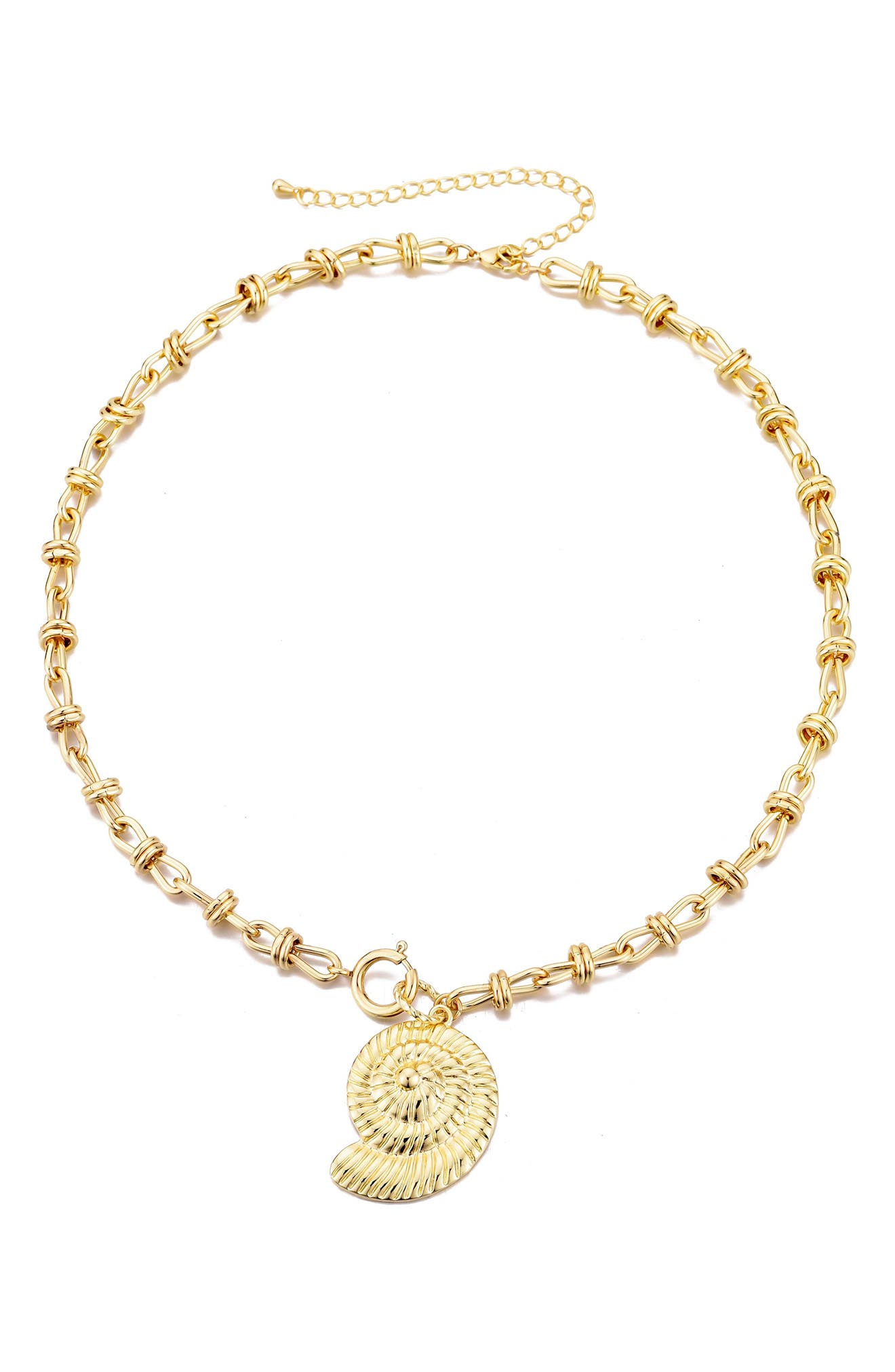 Adornia Textured Shell Pendant Necklace