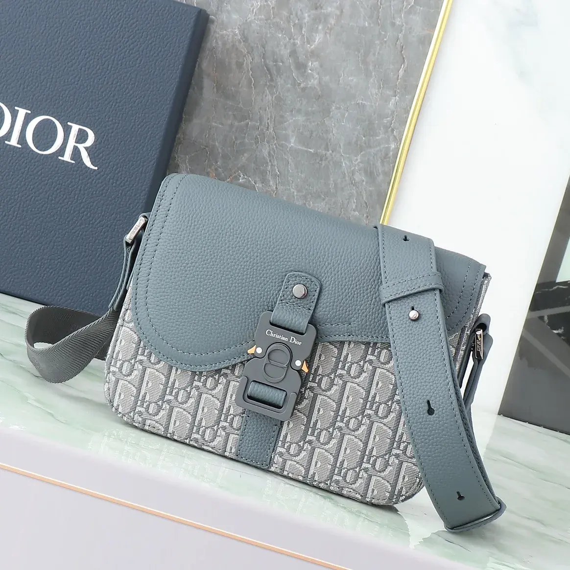 Dior Saddle Grey Oblique Canvas Saddle Bag product photo from LabelPicks