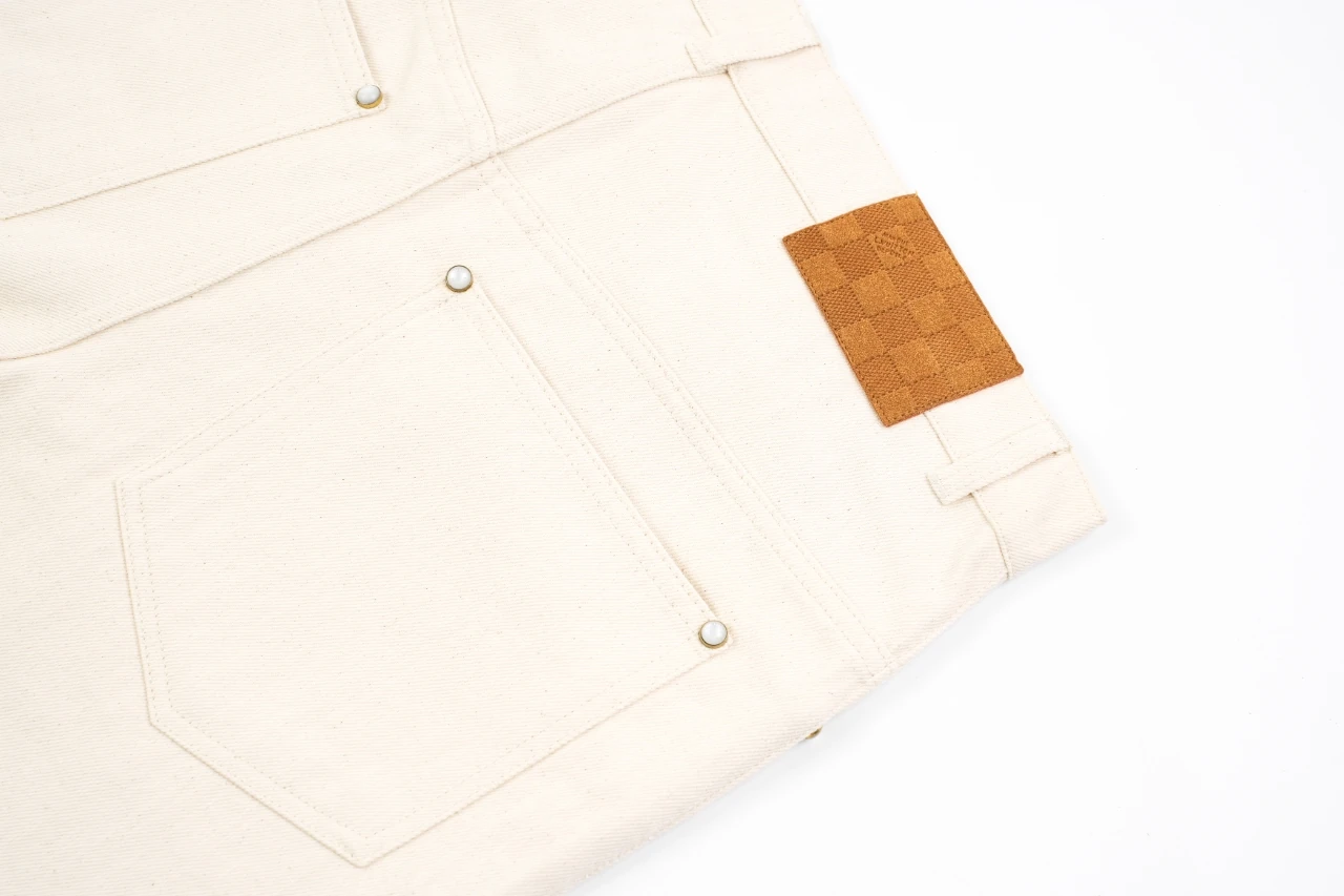 Louis Vuitton Off White Damier Patch Denim Pants product photo from LabelPicks