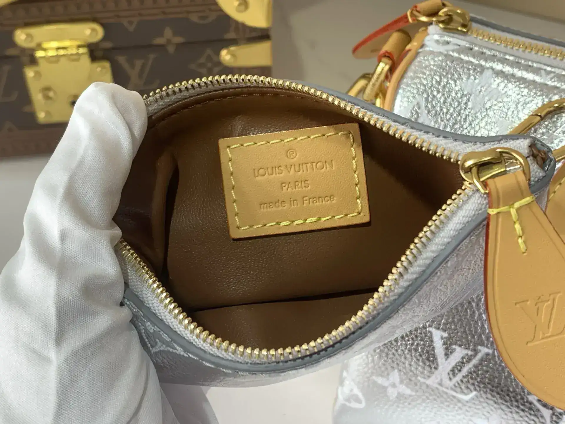 Louis Vuitton Silver Speedy Calfskin Top Handle Bag product photo from LabelPicks