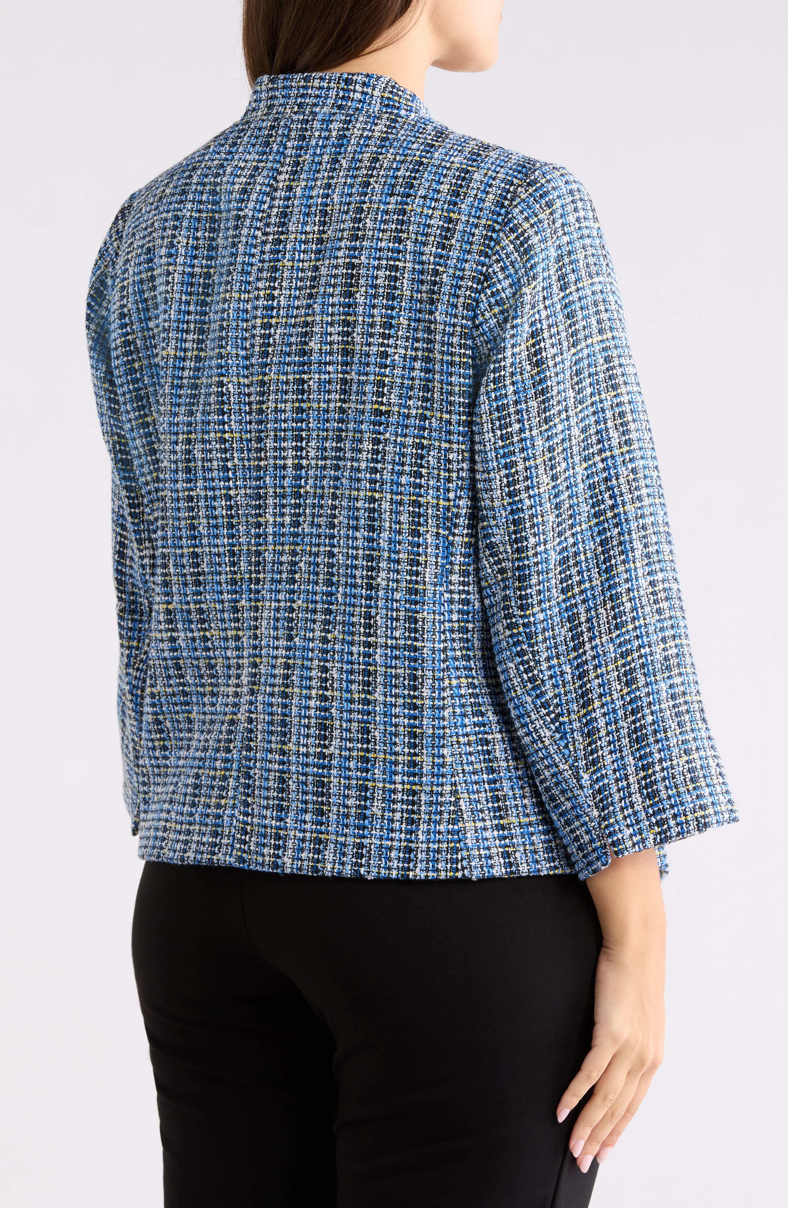 KASPER Collarless Tweed Blazer