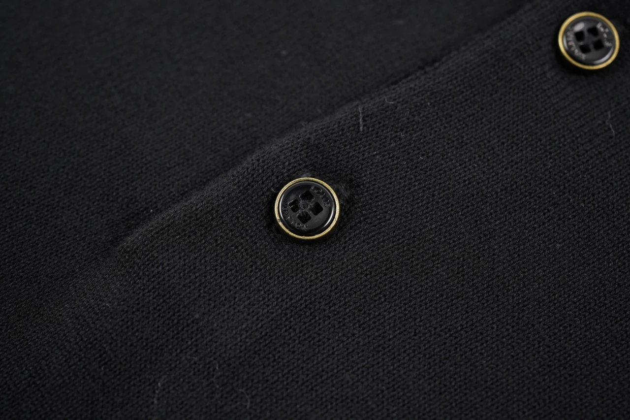 Louis Vuitton Black Leather Patch Knit Polo Shirt product photo from LabelPicks