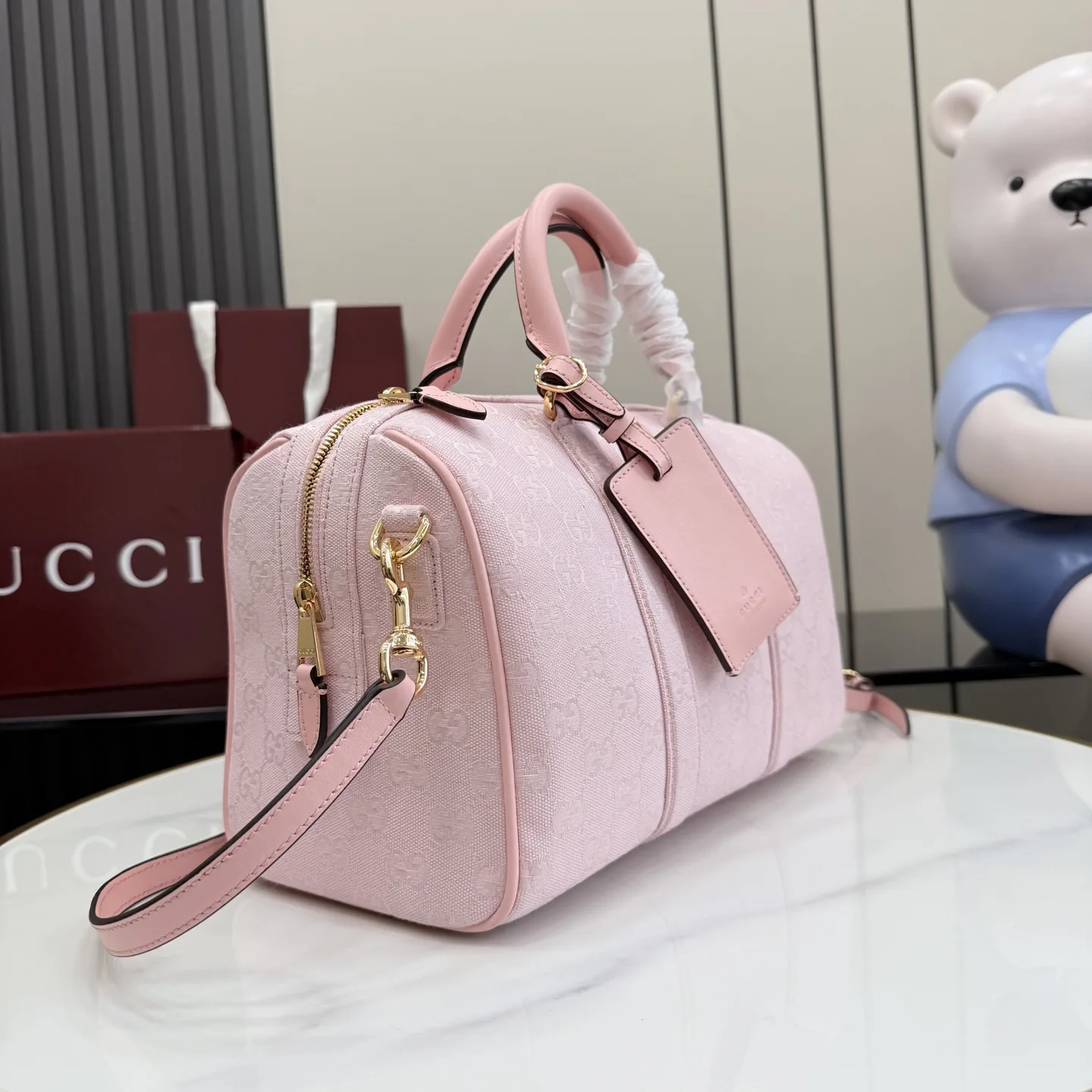 Gucci Pink Ophidia GG Supreme Canvas Top Handle Bag product photo from LabelPicks