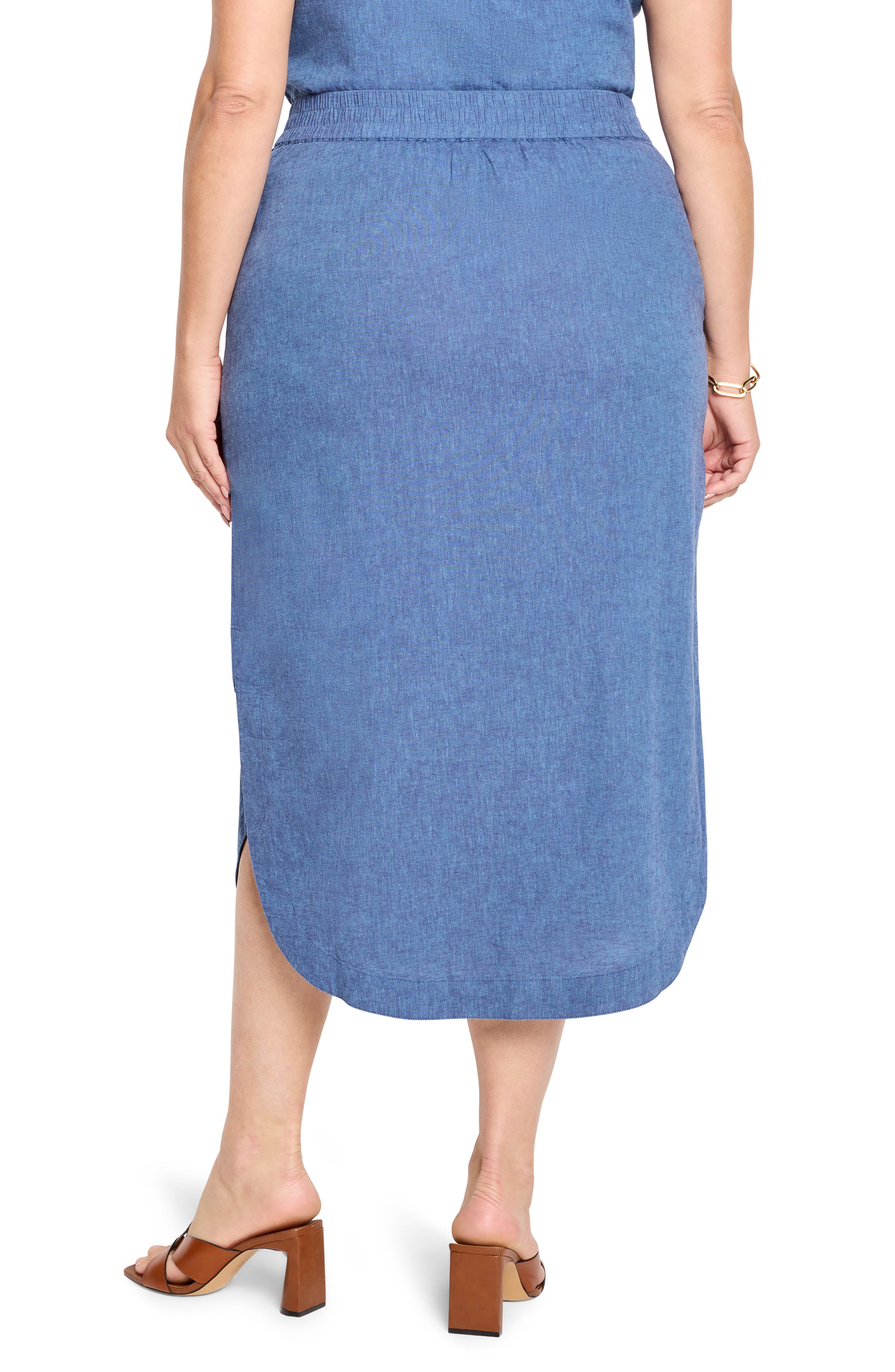 NIC+ZOE Rumba Linen Blend Midi Skirt