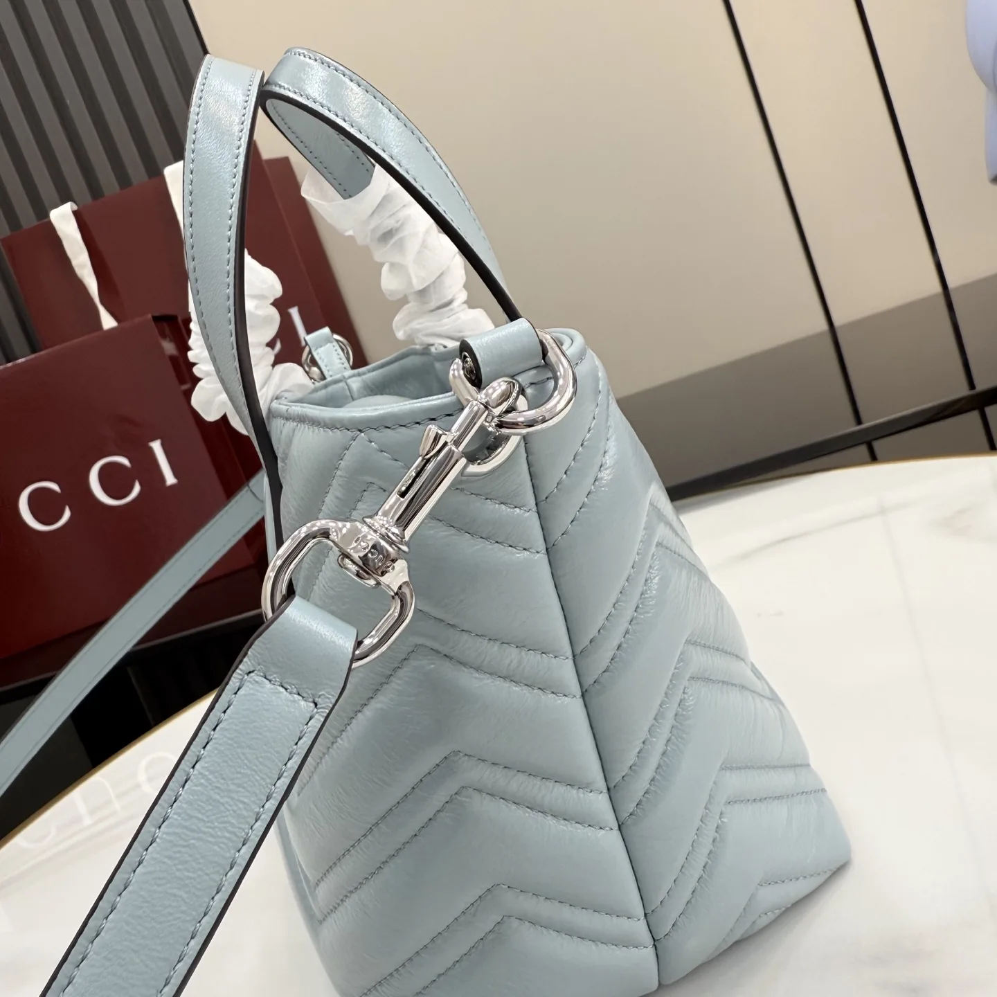 Gucci Blue Marmont GG Supreme Canvas Tote Bag product photo from LabelPicks