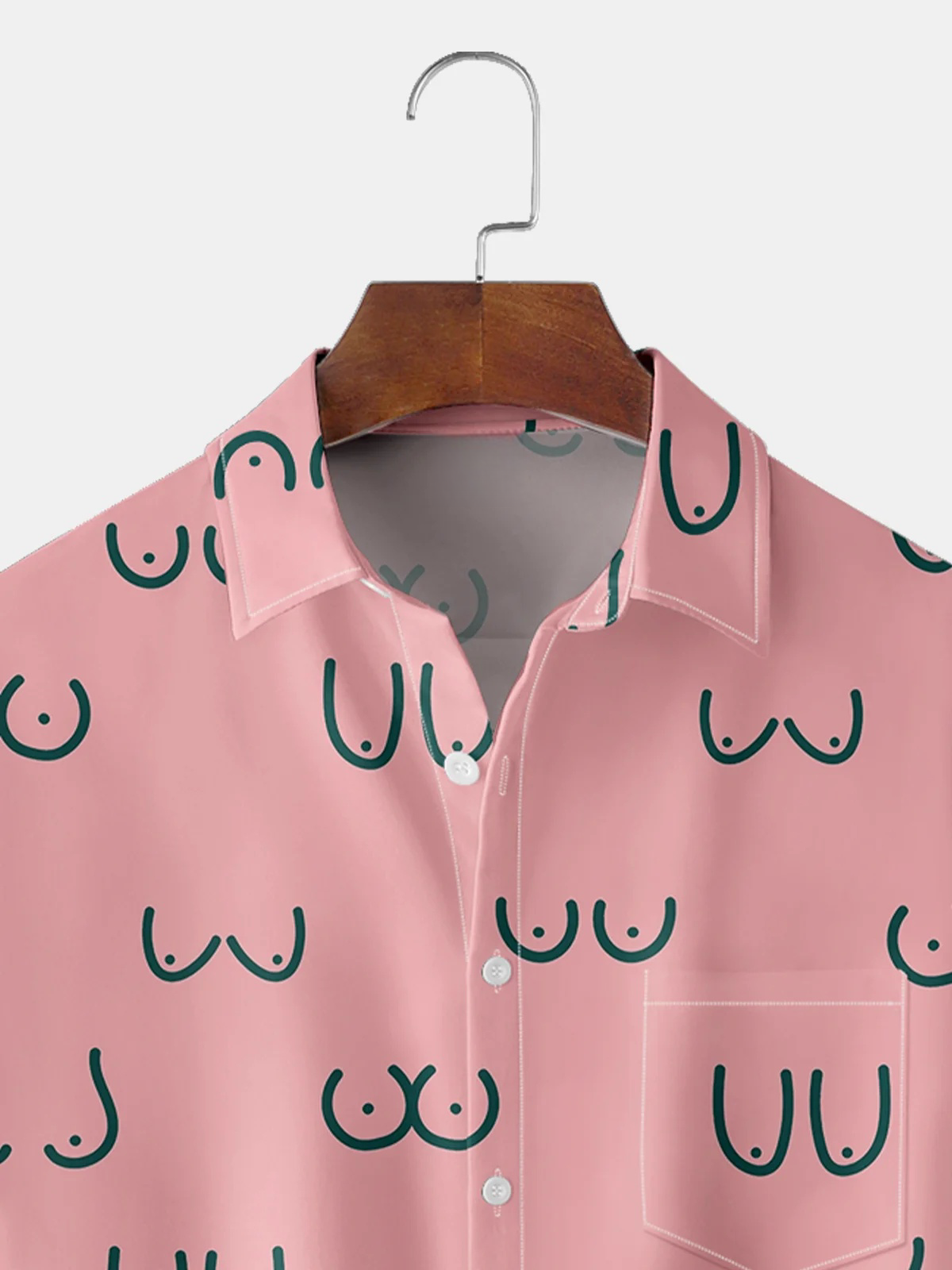 Moisture-wicking Abstract Geometric Chest Pocket Casual Shirt