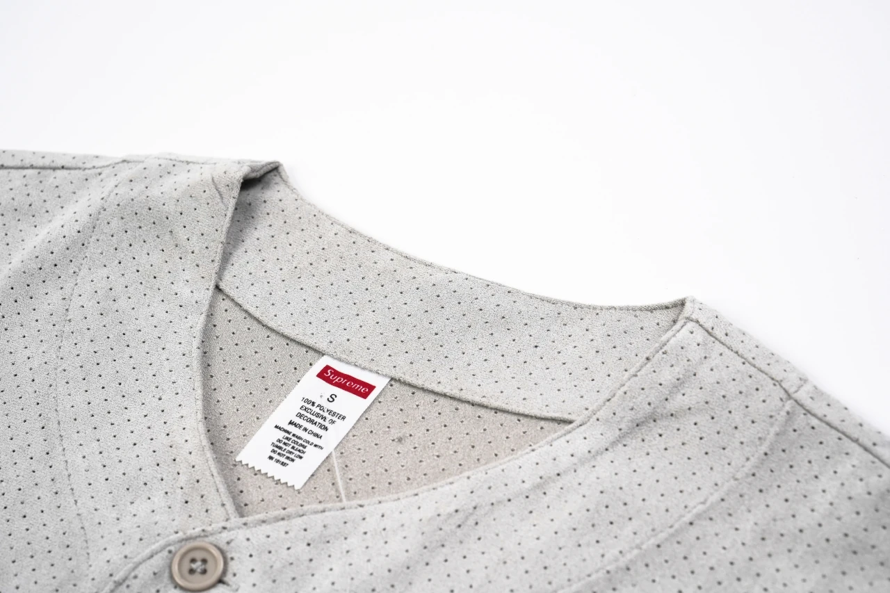 Supreme Grey Suede Mesh Baseball Jersey product photo from LabelPicks