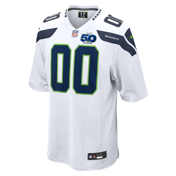 Seattle Seahawks Nike 50th Season Away Custom Game Jersey - White