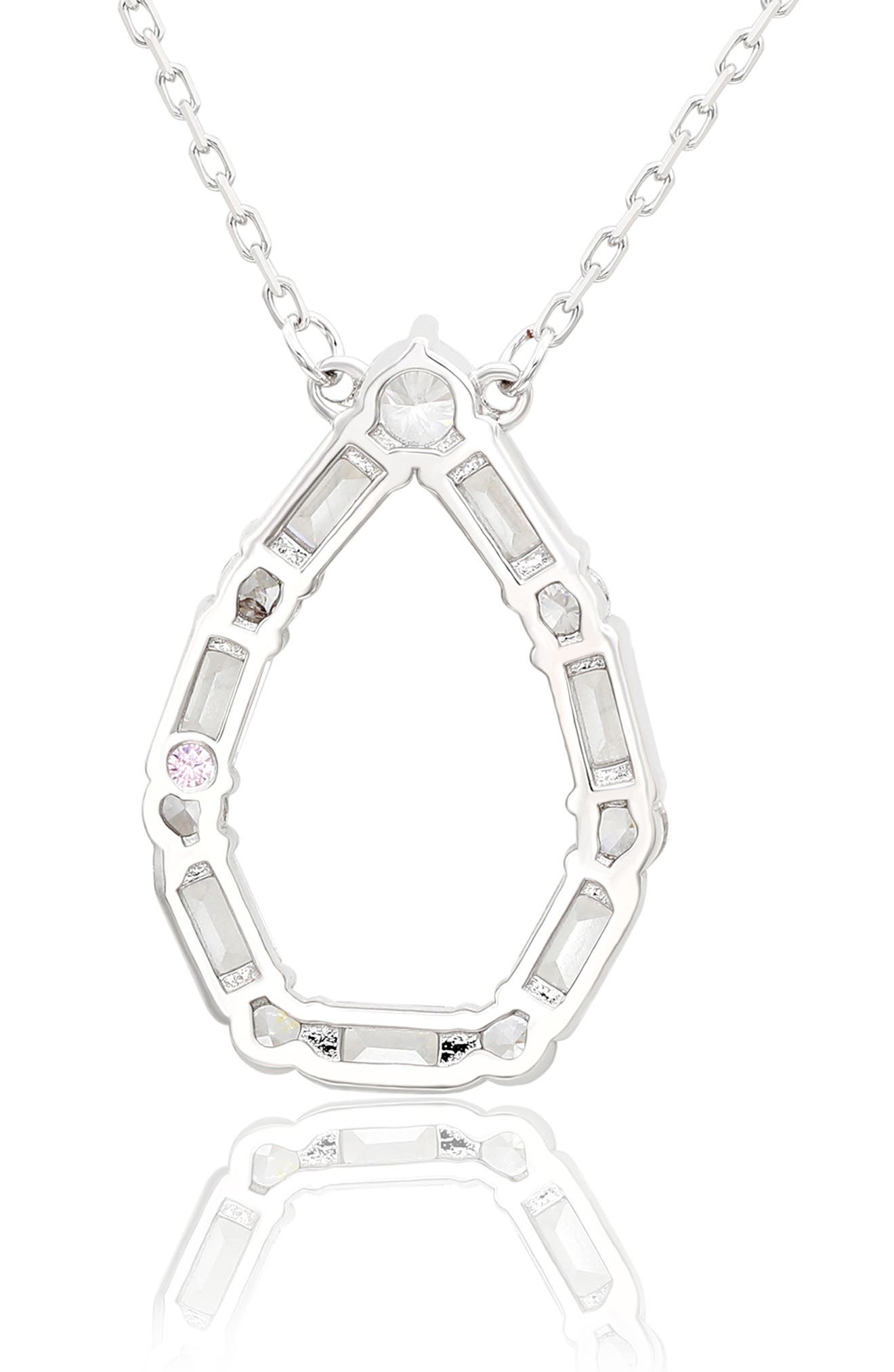 SUZY LEVIAN Sterling Silver Cubic Zirconia Teardrop Pendant Necklace